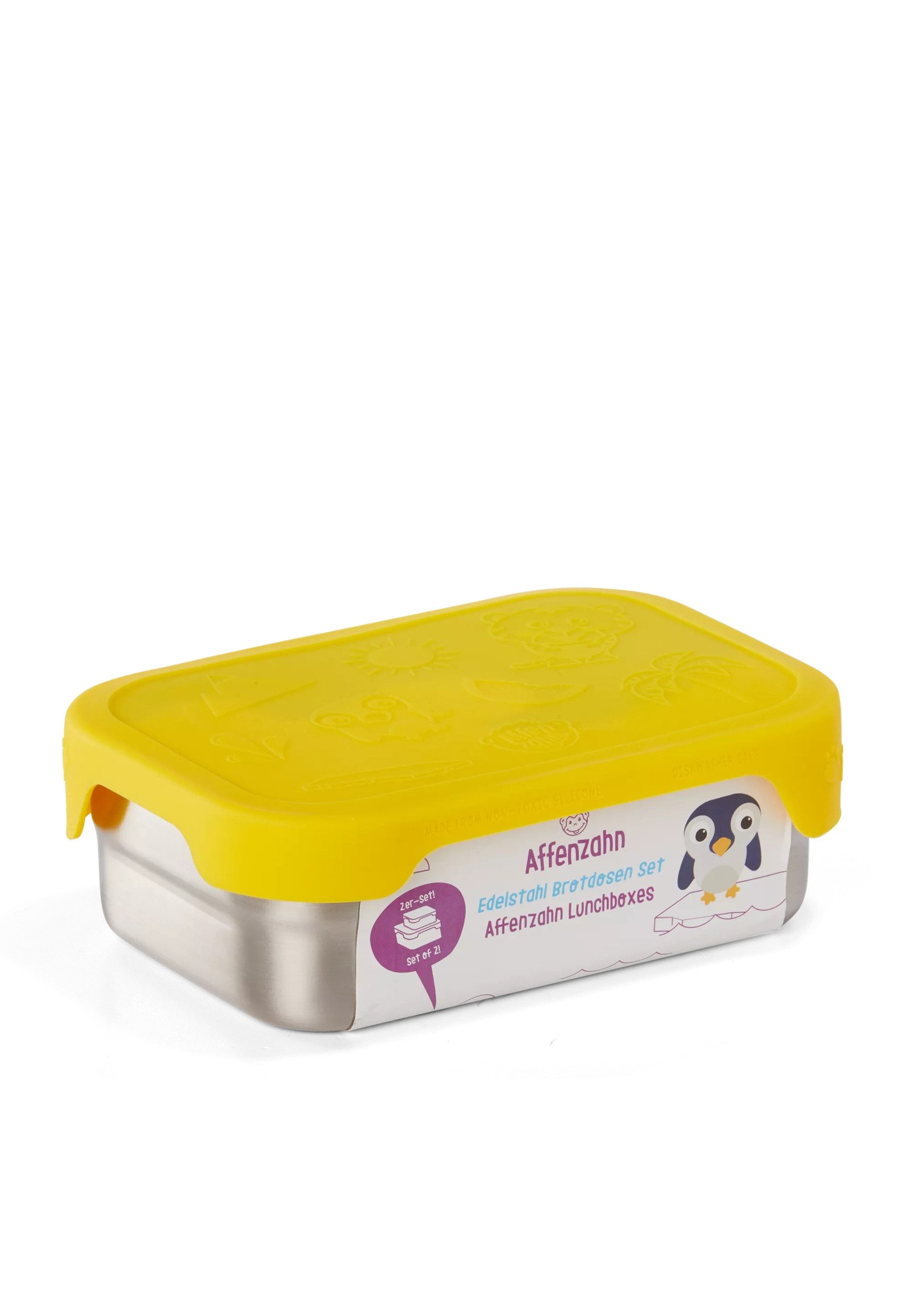 Affenzahn Lunchbox Edelstahl Brotdosen Set, Edelstahl, (Edelstahl Brotdosen Set, 1-tlg., 2er-Set aus kleiner und großer Dose), 100% BPA-frei