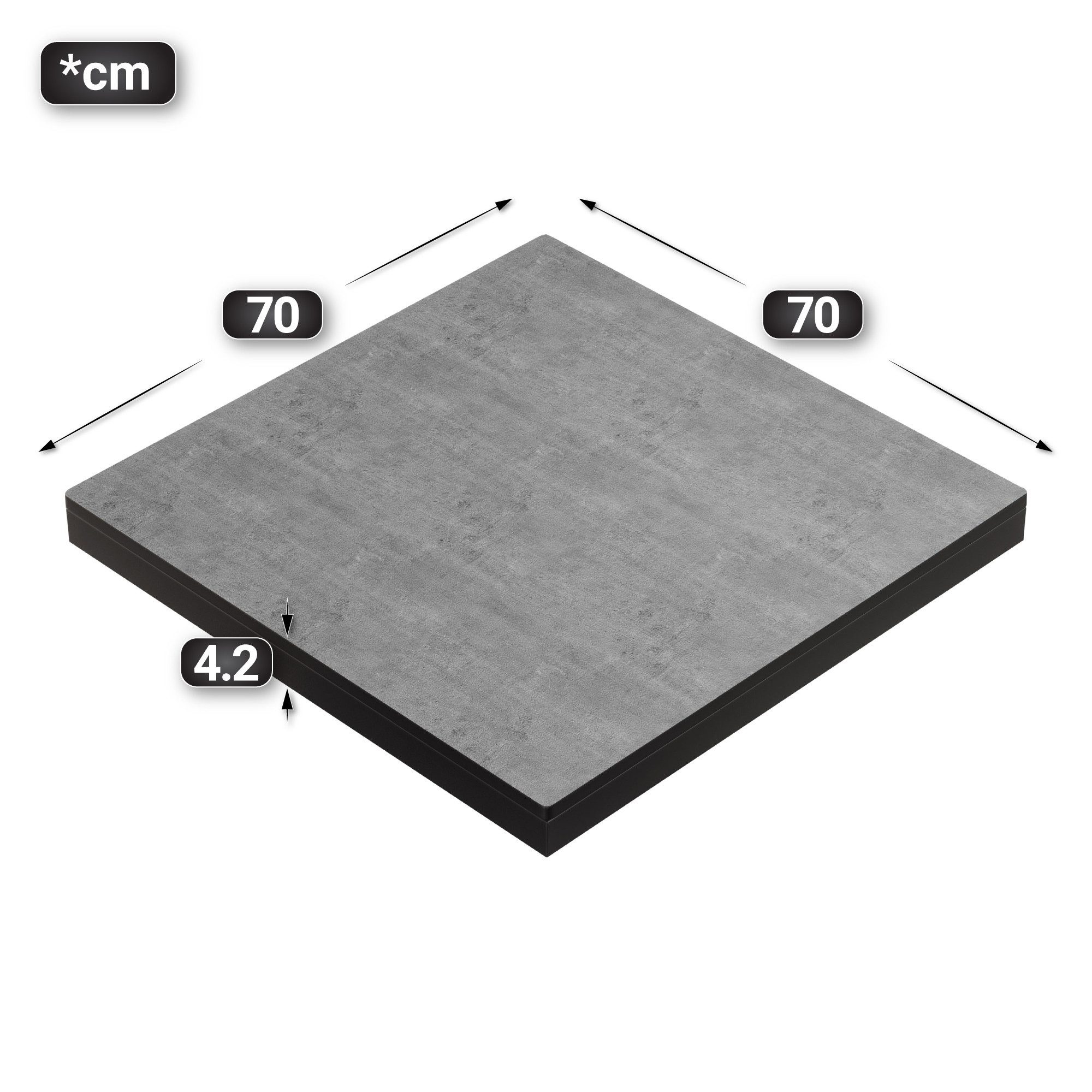 GGMMÖBEL Tischplatte COMPACT STEEL