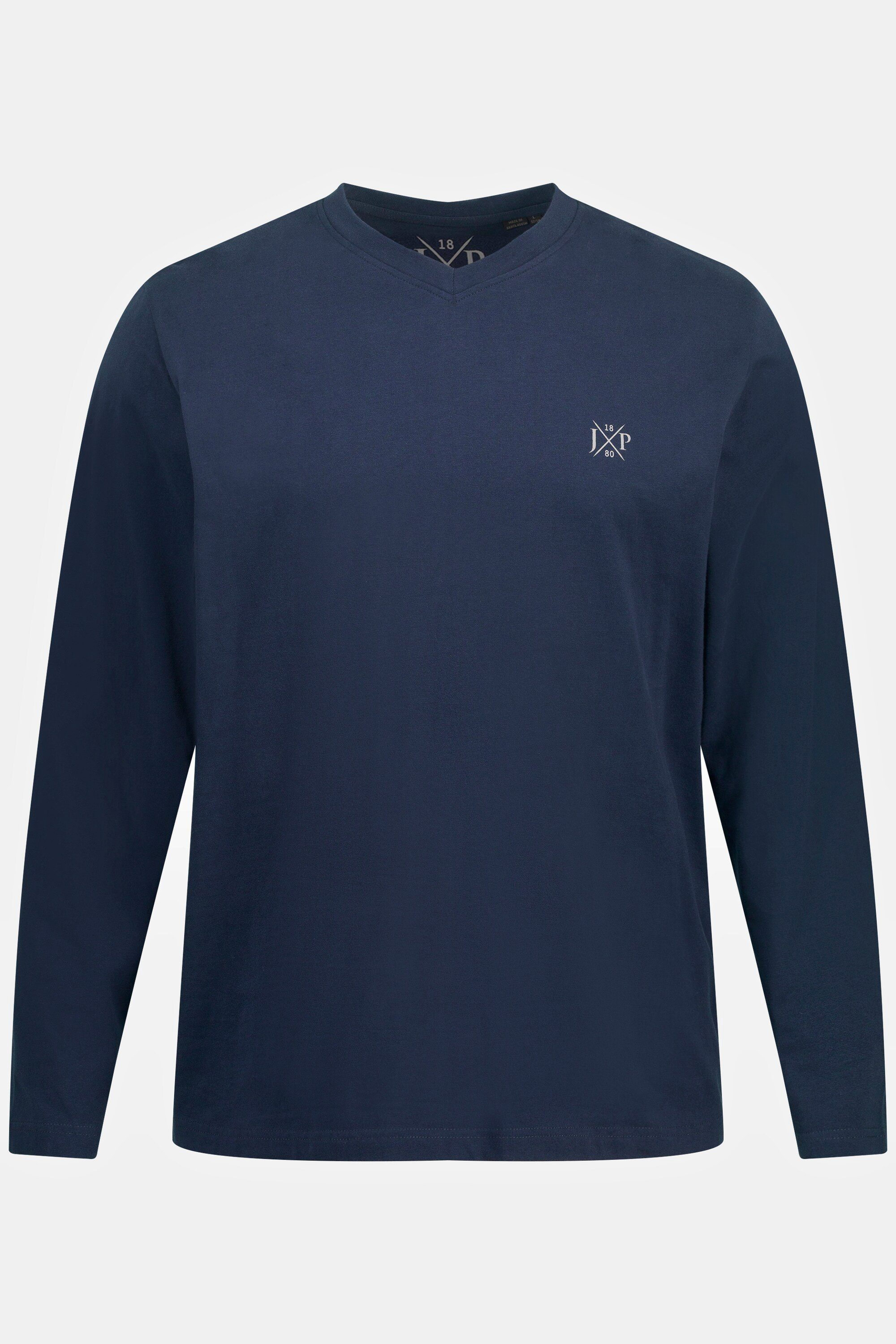 JP1880 T-Shirt Langarmshirt XL navy 8 Langarm V-Ausschnitt Basic bis blau