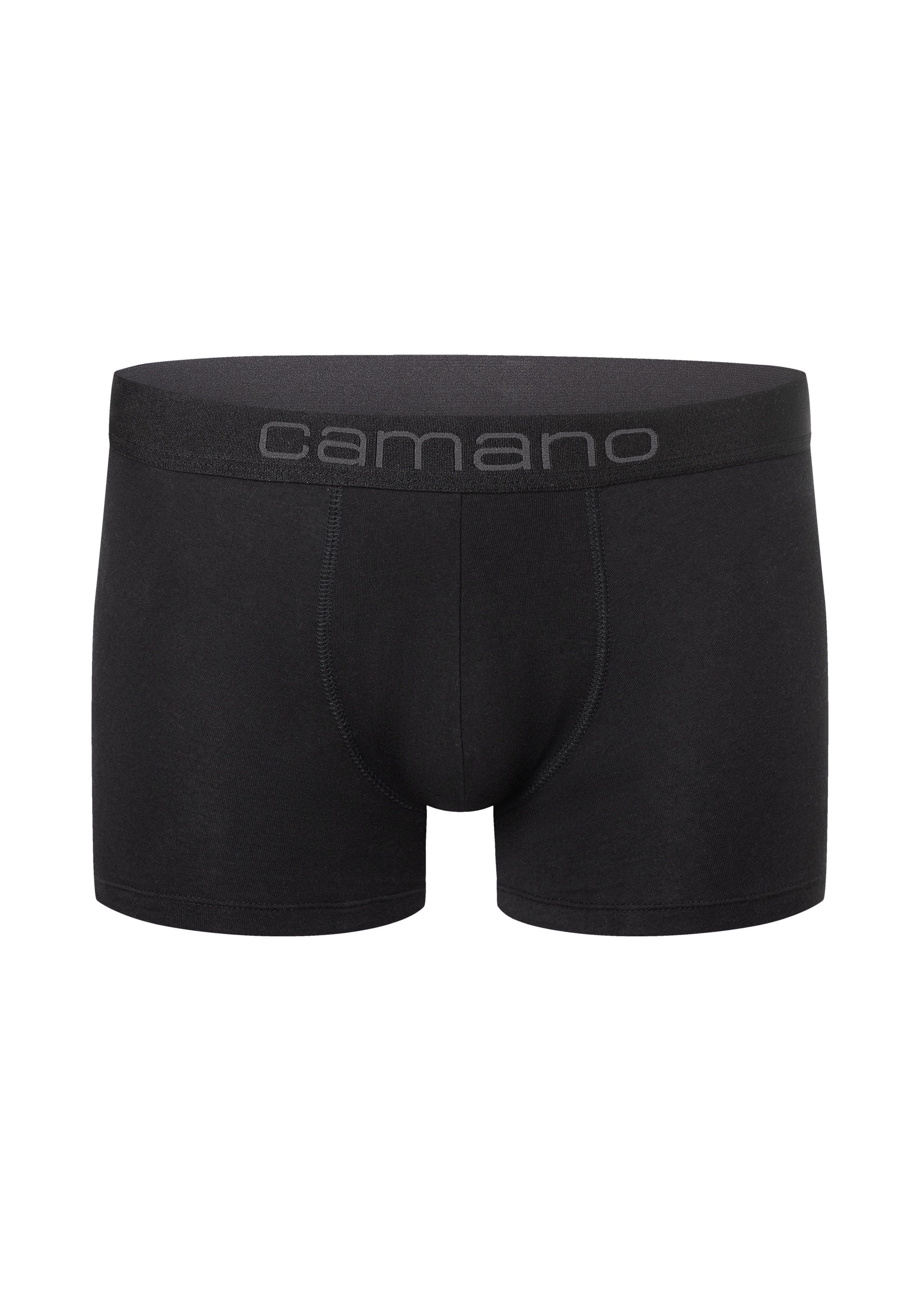 im (6-St) Comfort Camano praktischen mit nachhaltigerer (BCI) Boxershorts schwarz Baumwolle 6er-Pack