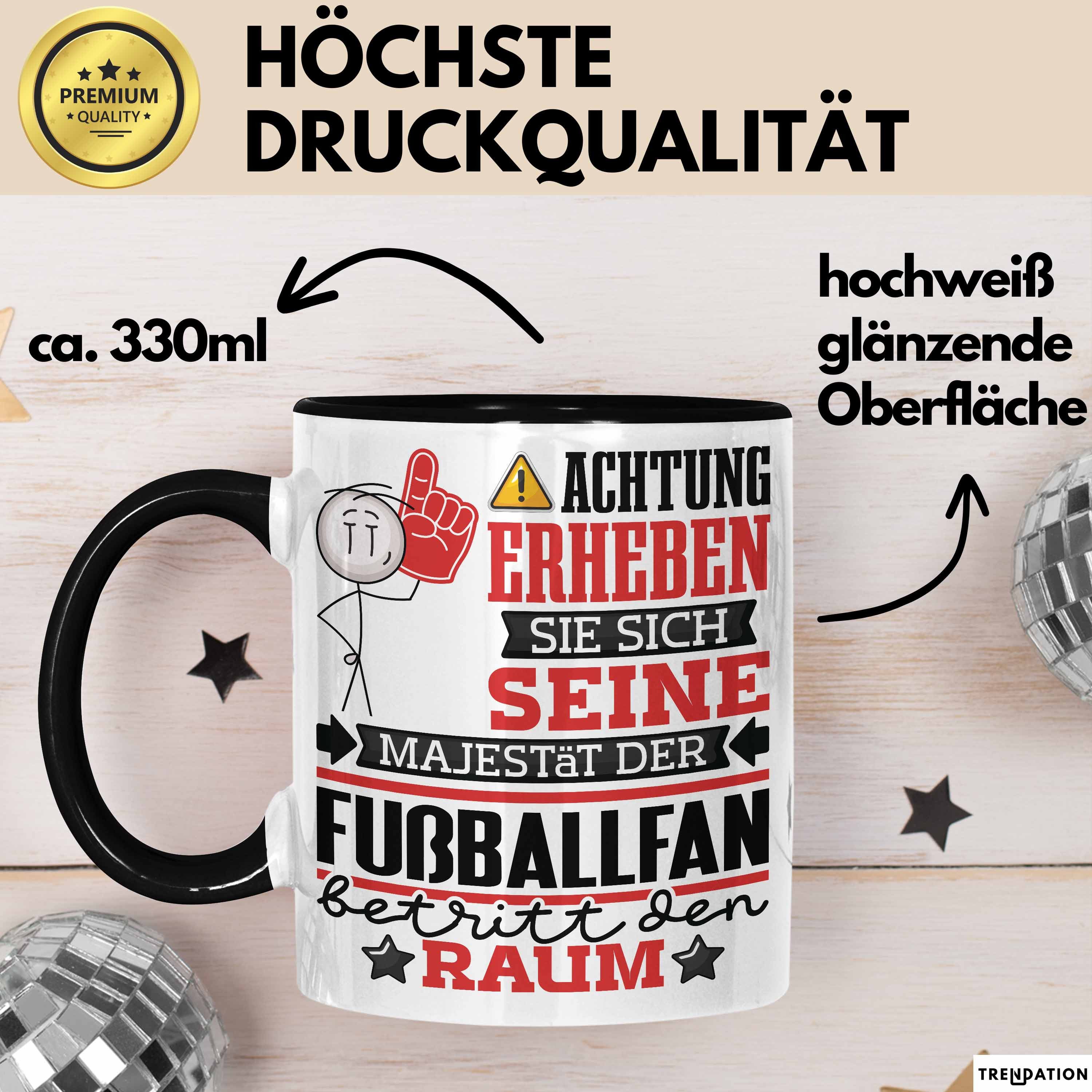 Trendation Tasse Fußballfan Geschenk Tasse Lustiger Spruch Erheben Sie Sich Der Fußball, Keramik