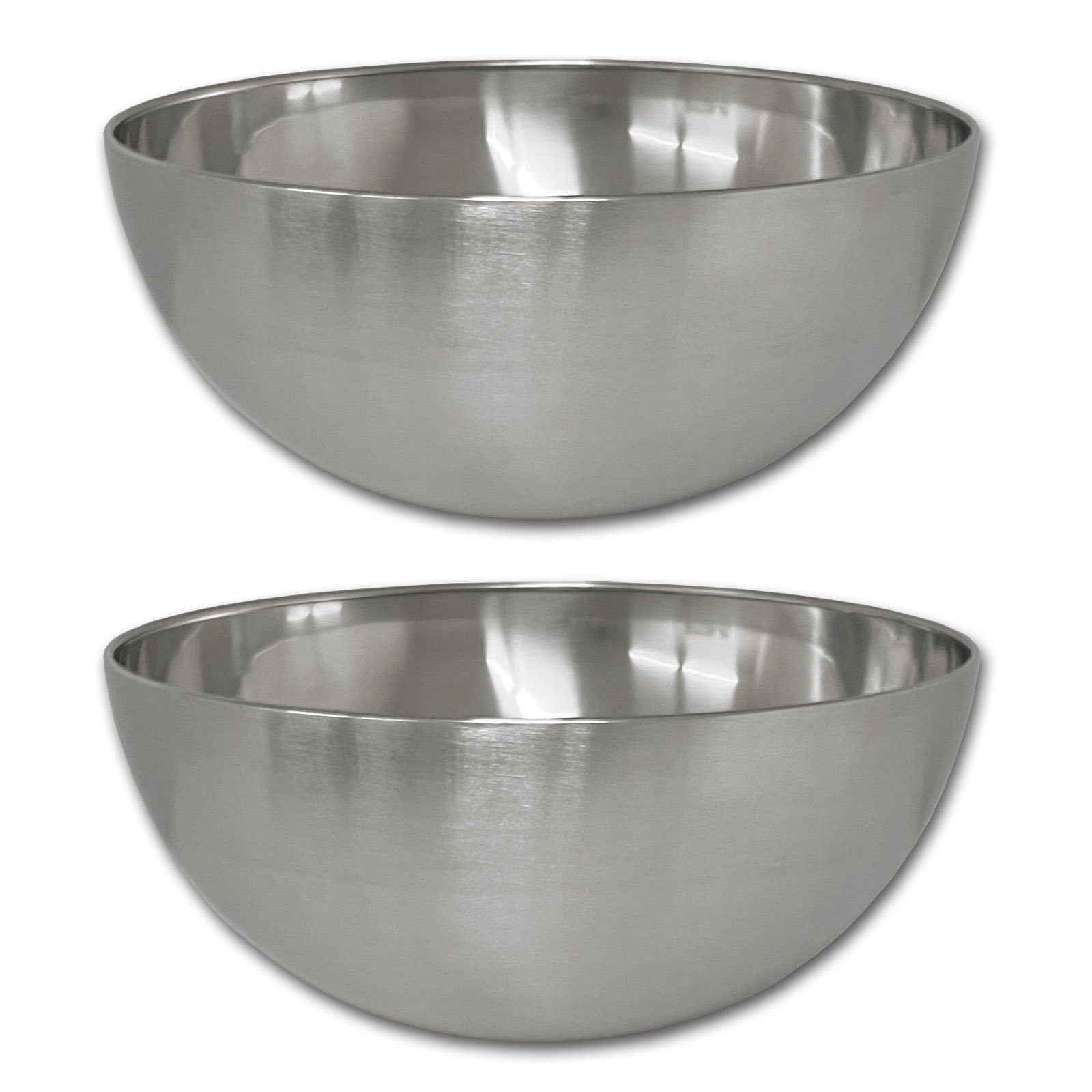 HAC24 Salatschüssel Edelstahlschüssel Schüssel Servierschüssel, Edelstahl, (2 Stück), Ø 20 cm, 1,75 l