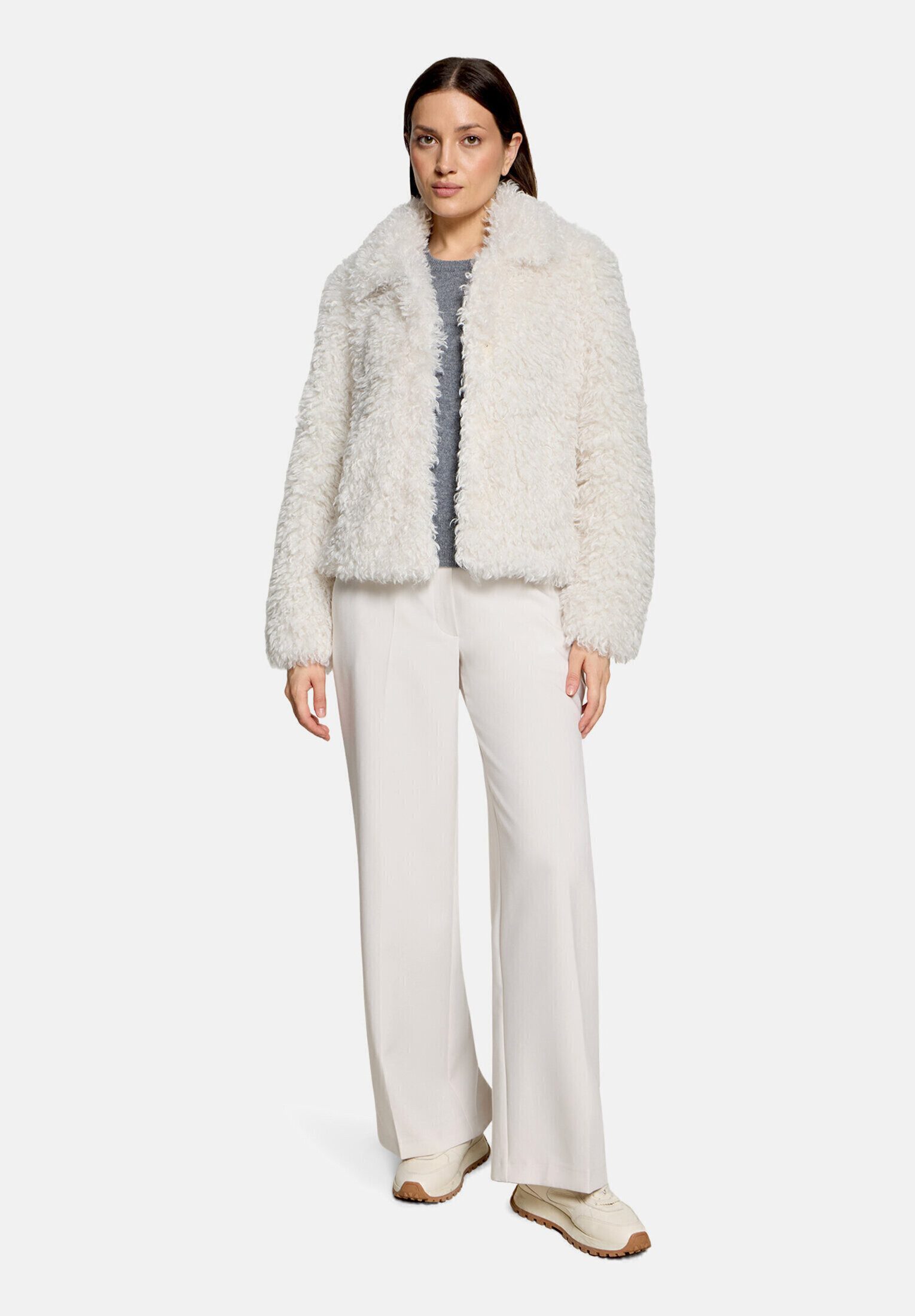 Betty&Co Plüschjacke Damen mit Kragen