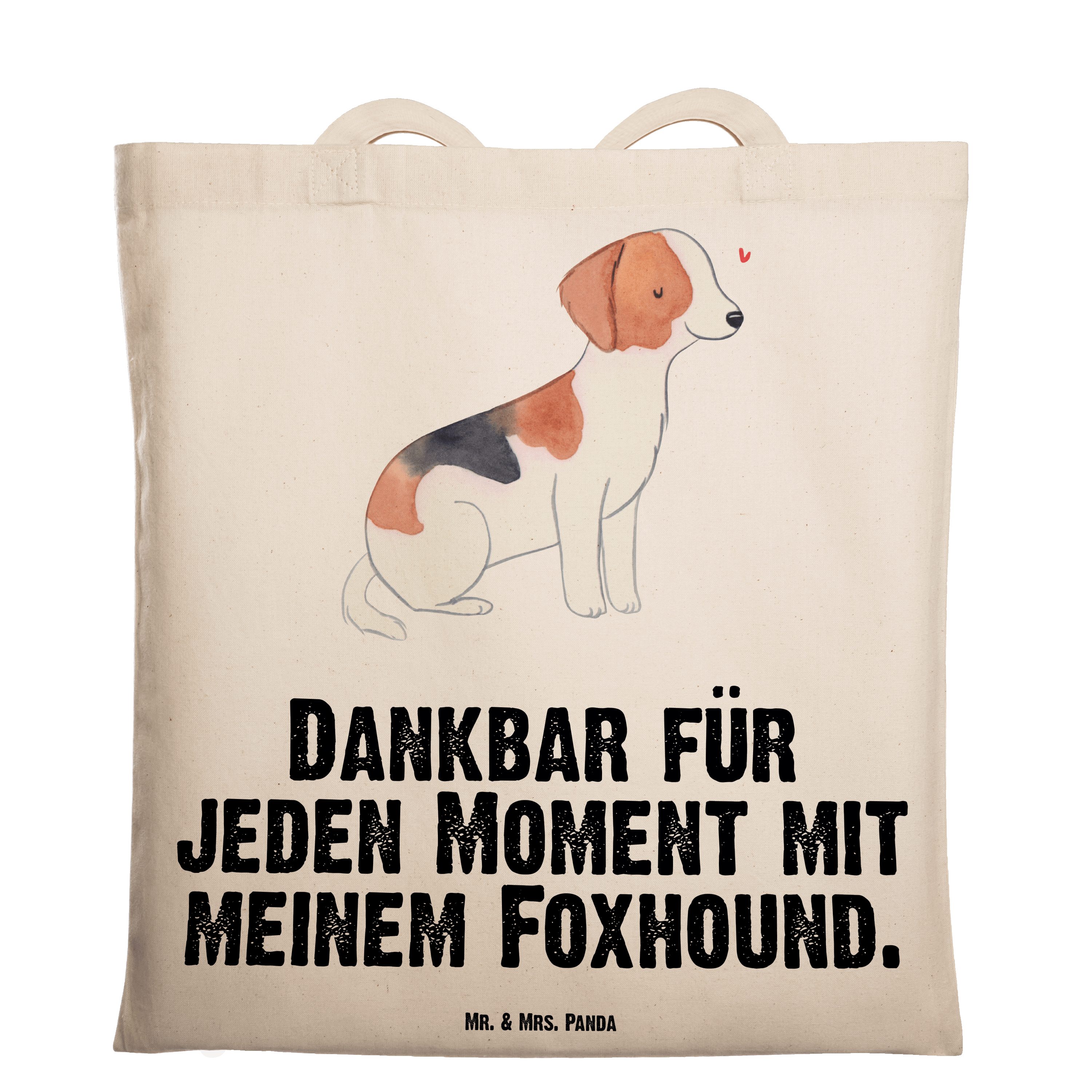 Mr. & Mrs. Panda Tragetasche Foxhound Moment - Transparent - Geschenk, Einkaufstasche, Hunderasse, (1-tlg)