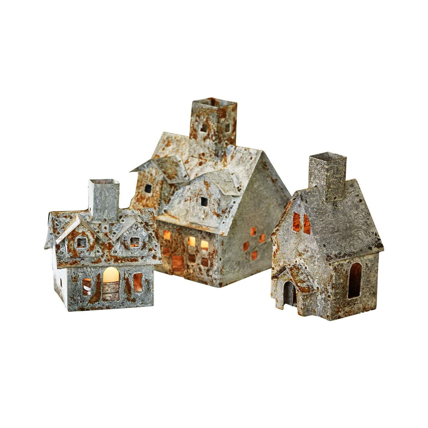 Mirabeau Windlicht Teelichthalter 3er Set Granstad antikgrau (3er Set, 3er Set), none