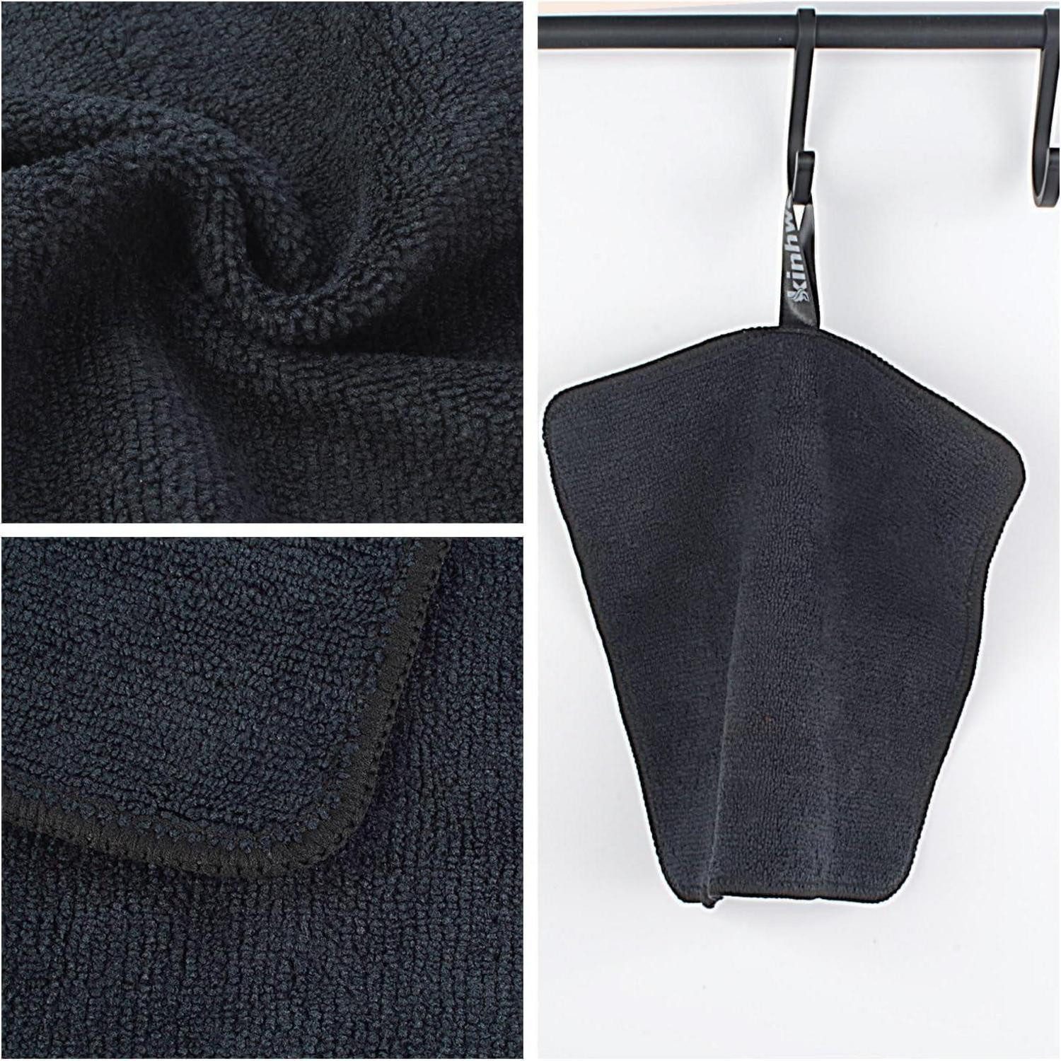 LuxusKollektion Mikrofasertücher Putzlappen Spüllappen Schwarz 20 x 20 cm 6pack Mikrofasertuch