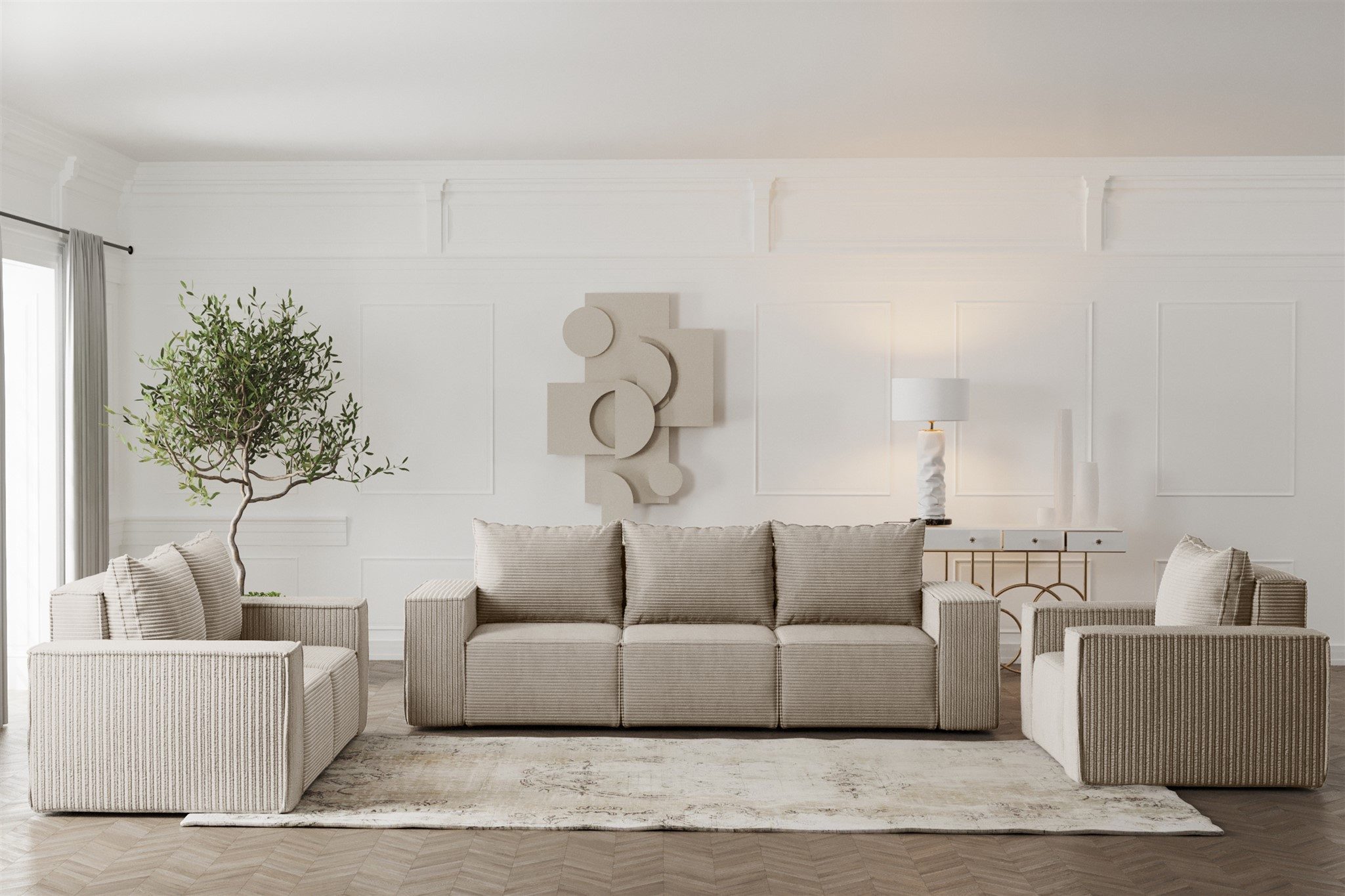 Fun Möbel Polstergarnitur Sofa-Set Designersofa ESTELLE günstig online kaufen
