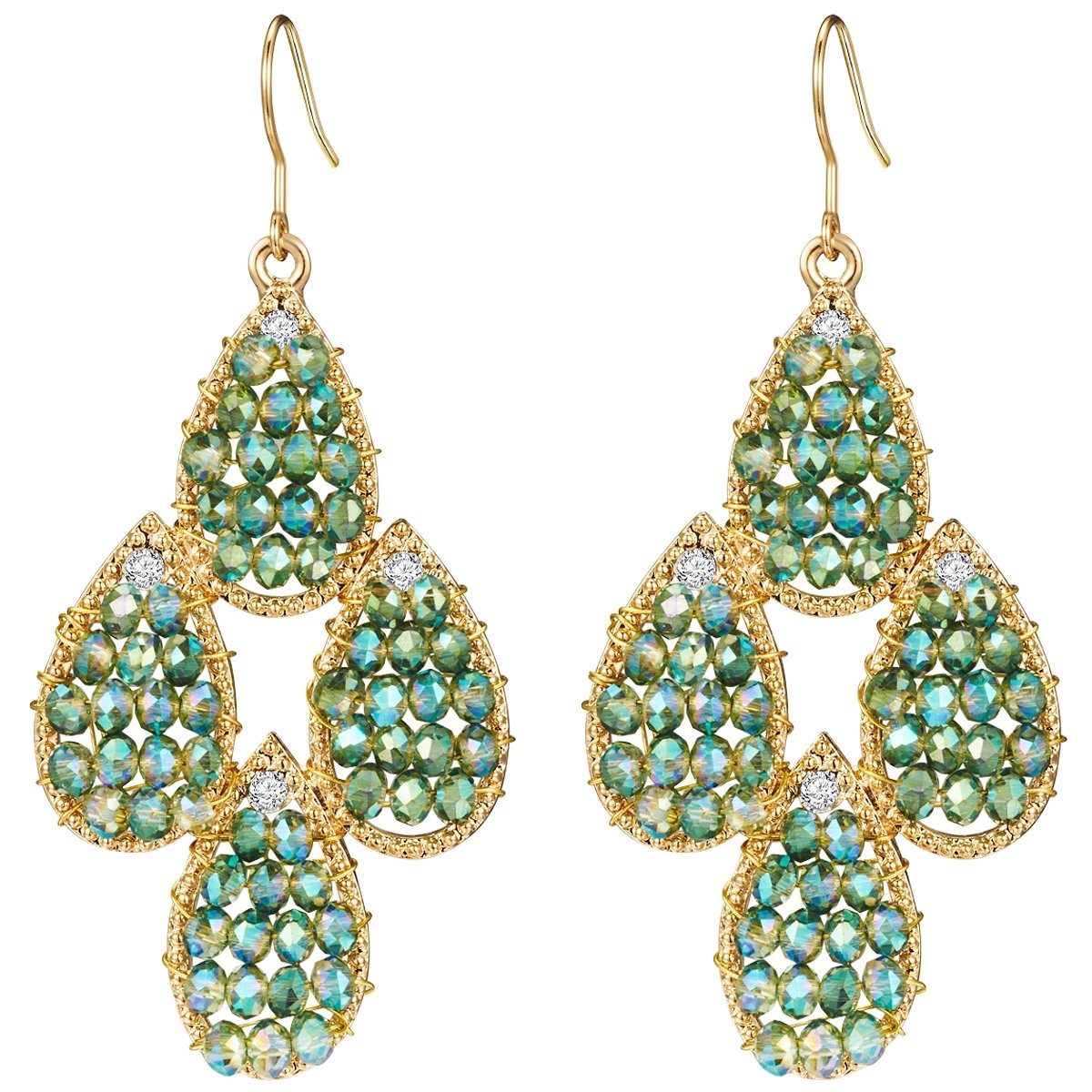 Lulu & Jane Paar Ohrhänger gelbgold, mit Glas günstig online kaufen