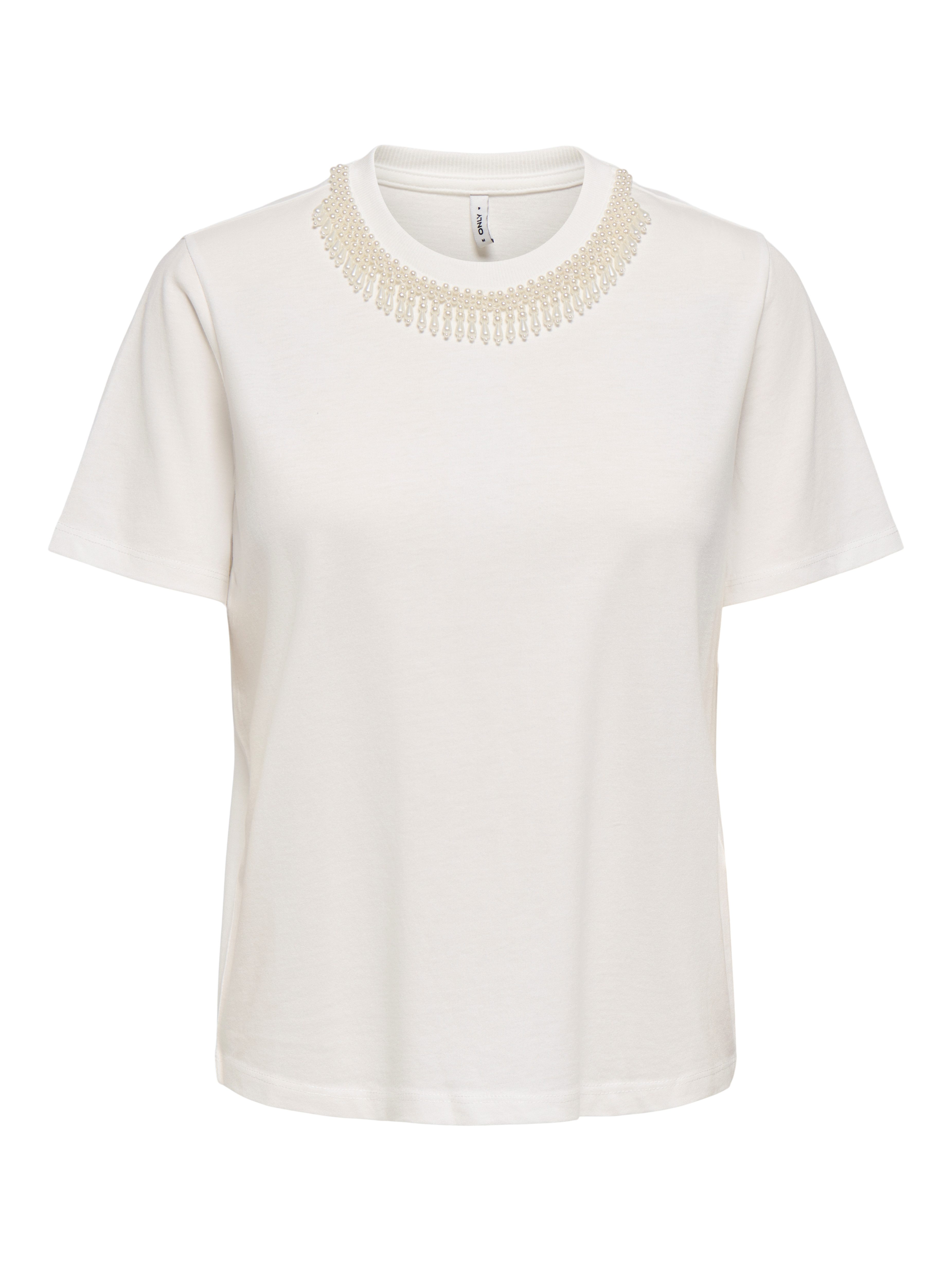 ONLY Kurzarmshirt ONLPARKER S/S O-NECK BLING TOP BOX JRS Materialmix, regul günstig online kaufen