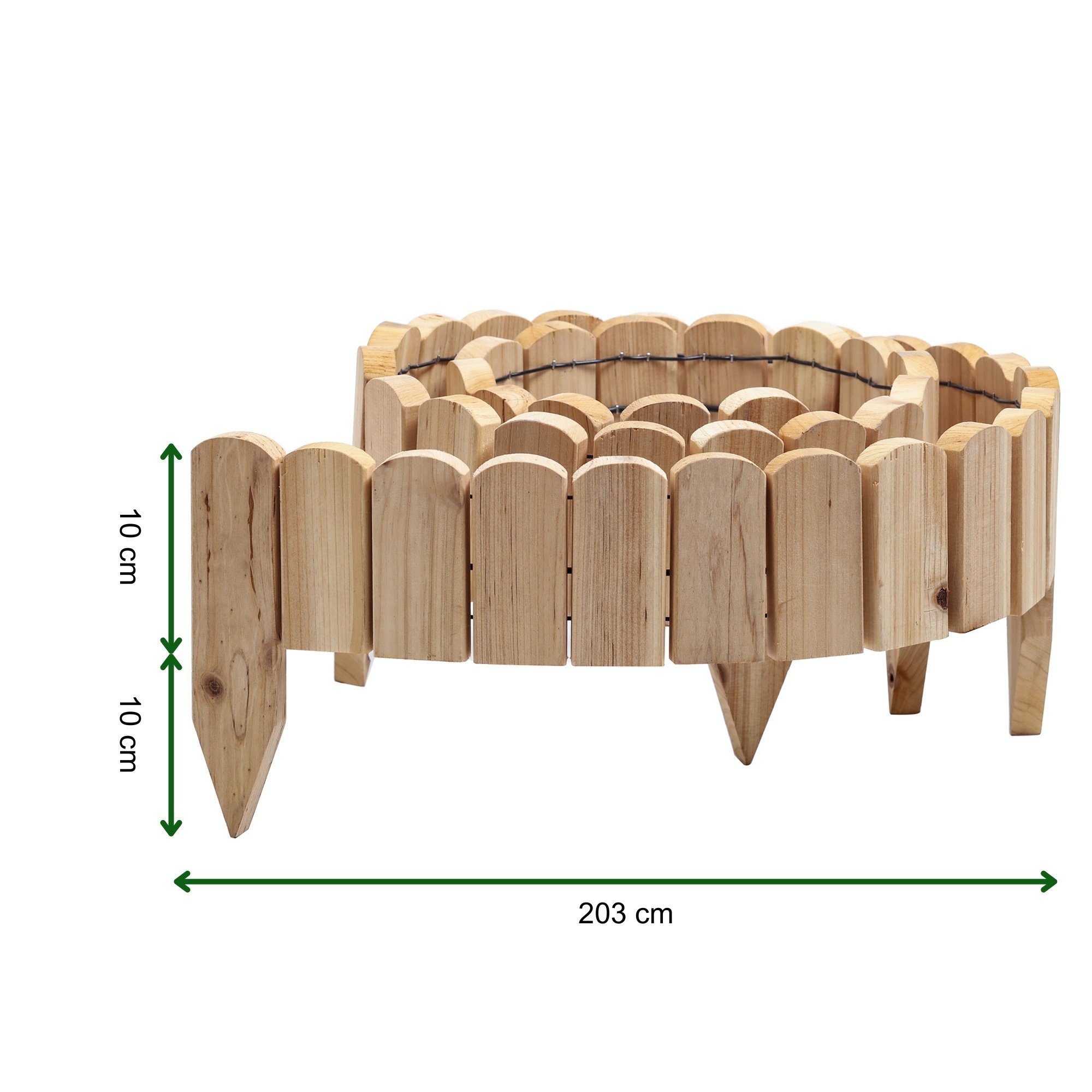 Gartenwelt Riegelsberger Rasenkante Rollborder Rasenkante aus Tannenholz Umzäunung Mähkante für den Garten