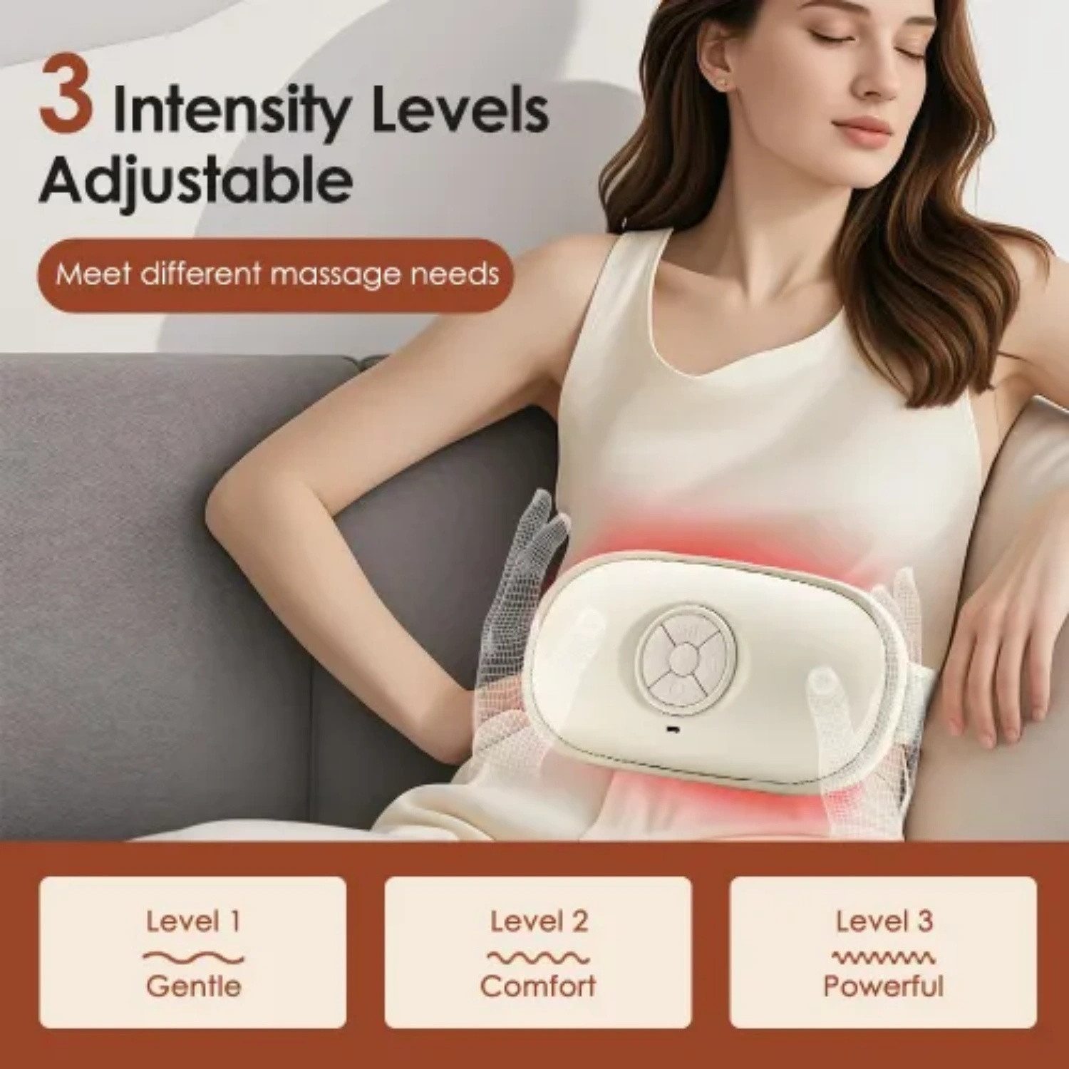 ibettertec Massagegerät 360° menschliches Kneten Konstante Temperatur Rotes Licht Wärme