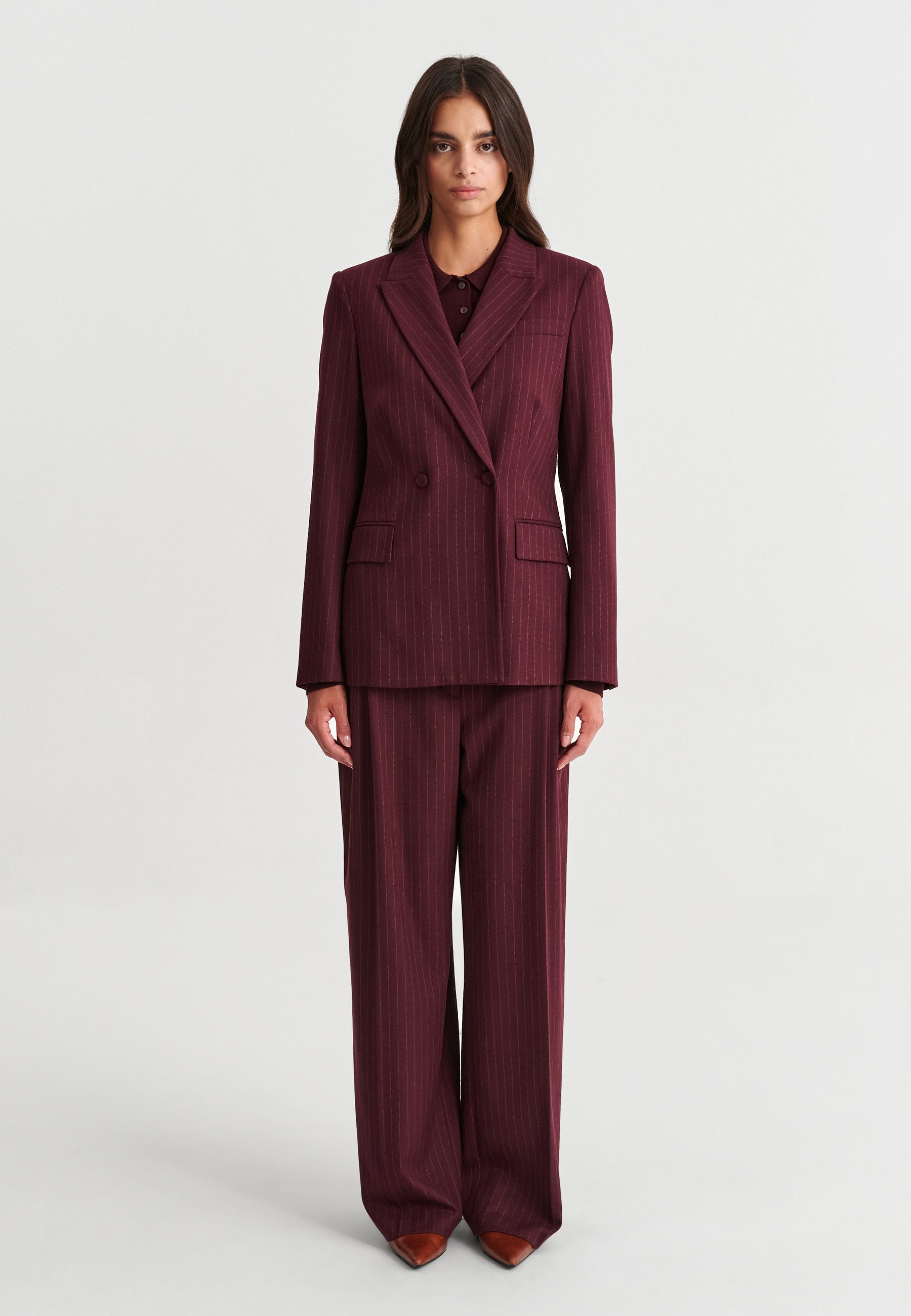 TATUUM Longblazer Zweireihige Jacke Mit Streifen - Marsaja