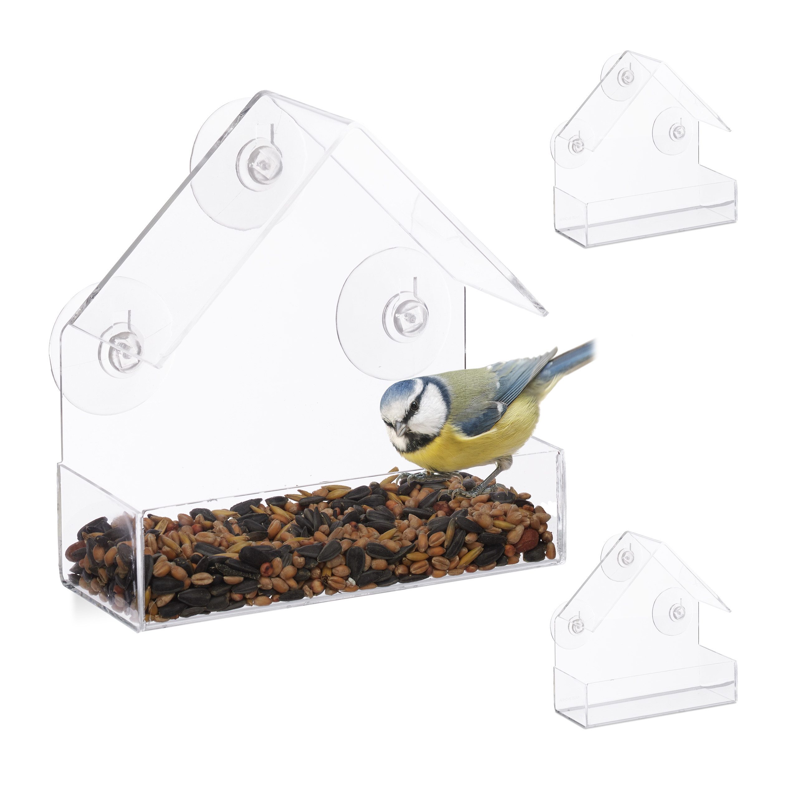 Vogelhaus 3 x Fenster-Vogelfutterhaus