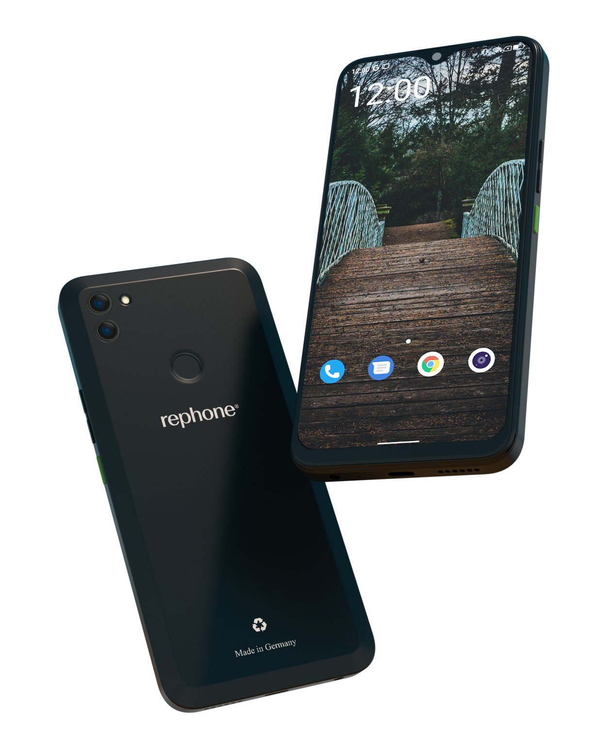 rephone REPHONE Powered by Gigaset 128 GB Schwarz Dual SIM Handy (6,3 Zoll, 64 MP Kamera)