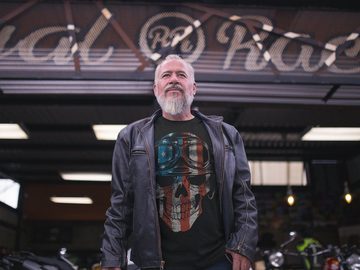 Baddery Print-Shirt Biker Shirt: American Biker - Motorrad T-Shirt, hochwertiger Siebdruck, auch Übergrößen, aus Baumwolle
