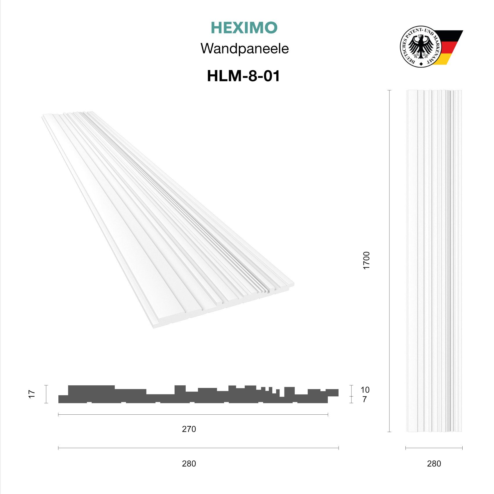HEXIMO Wanddekoobjekt HLM-8-01 (Lamellenwand (1.84 m) günstig online kaufen
