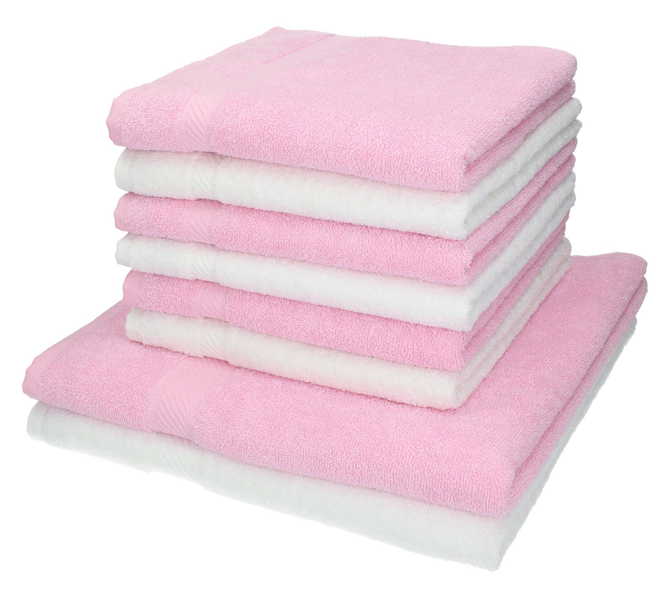 Betz Handtuch 8-tlg. Farbe 100% und weiß Set Handtuch-Set Baumwolle rosé, Palermo