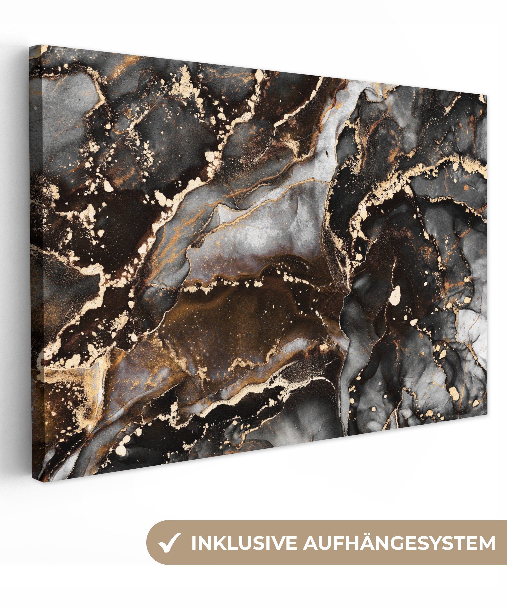 OneMillionCanvasses® Leinwandbild Marmor - Gold - günstig online kaufen