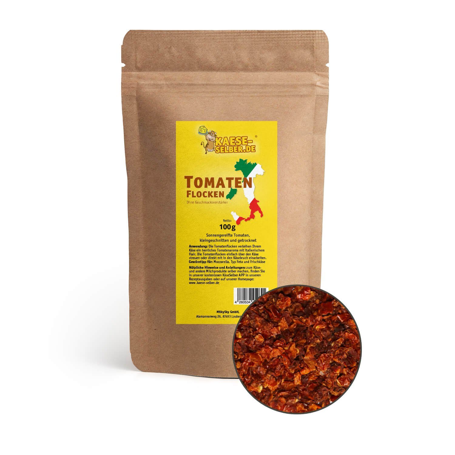 Back-Set kaese-selber.de Tomatenflocken getrocknet und sonnengereift 100 g