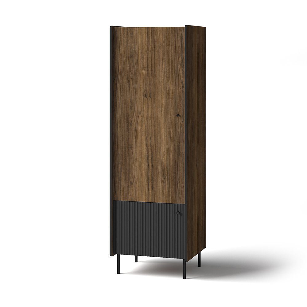 Compleo Kleiderschrank Schmale Garderobe mit gerifflete Front COMO, Breite: 59 cm