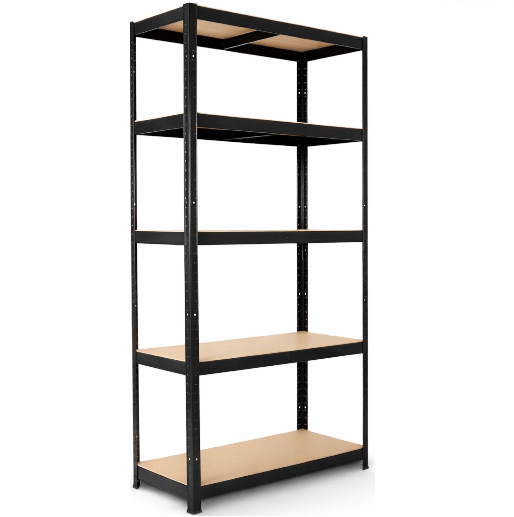 Arebos Schwerlastregal 180x90x40 cm, 5 Böden, 875 kg Traglast, Steckregal, Lagerregal, Stück 2-tlg., Flexibel einsetzbar: für Werkstatt, Garage, Keller oder Lager