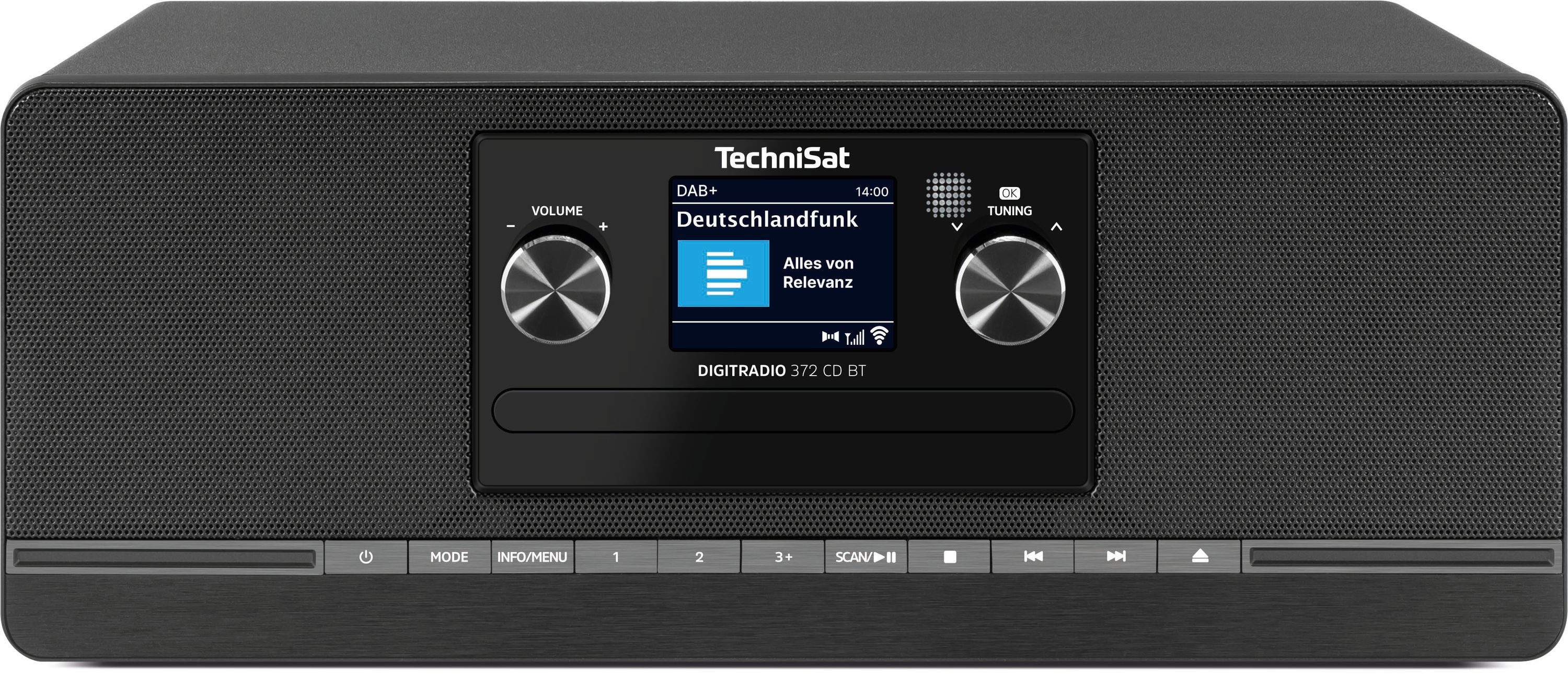 TechniSat DIGITRADIO 372 CD BT Digitalradio (DAB) (Digitalradio (DAB), FM-Tuner mit RDS, 10 W, UKW, CD, Bluetooth, Fernbedienung, USB, AUX, Wecker, Favoritenspeicher)