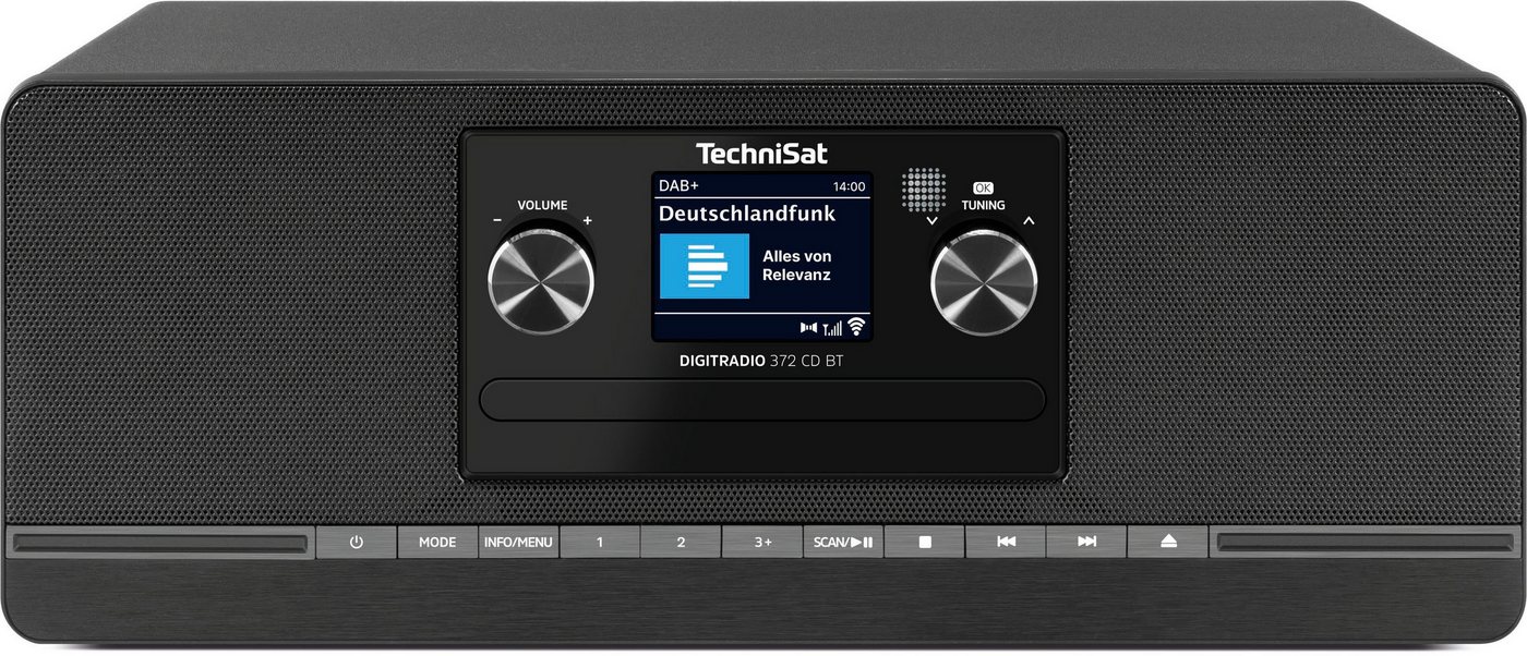 TechniSat DIGITRADIO 372 CD BT Digitalradio (DAB) (Digitalradio (DAB), FM-Tuner mit RDS, 10 W, CD-Player, Bluetooth, USB-Laden, Fernbedienung, Wecker, Sleeptimer)
