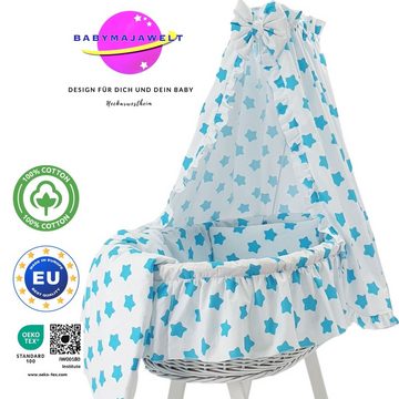 Babybettbezug Ersatz Bett Set für Stubenwagen ver. Designs, Stoff Ausstattung, Babymajawelt (5 St), Limited, Luftig Leicht, Allergiker geeignet, Fabelhaft - Made in EU