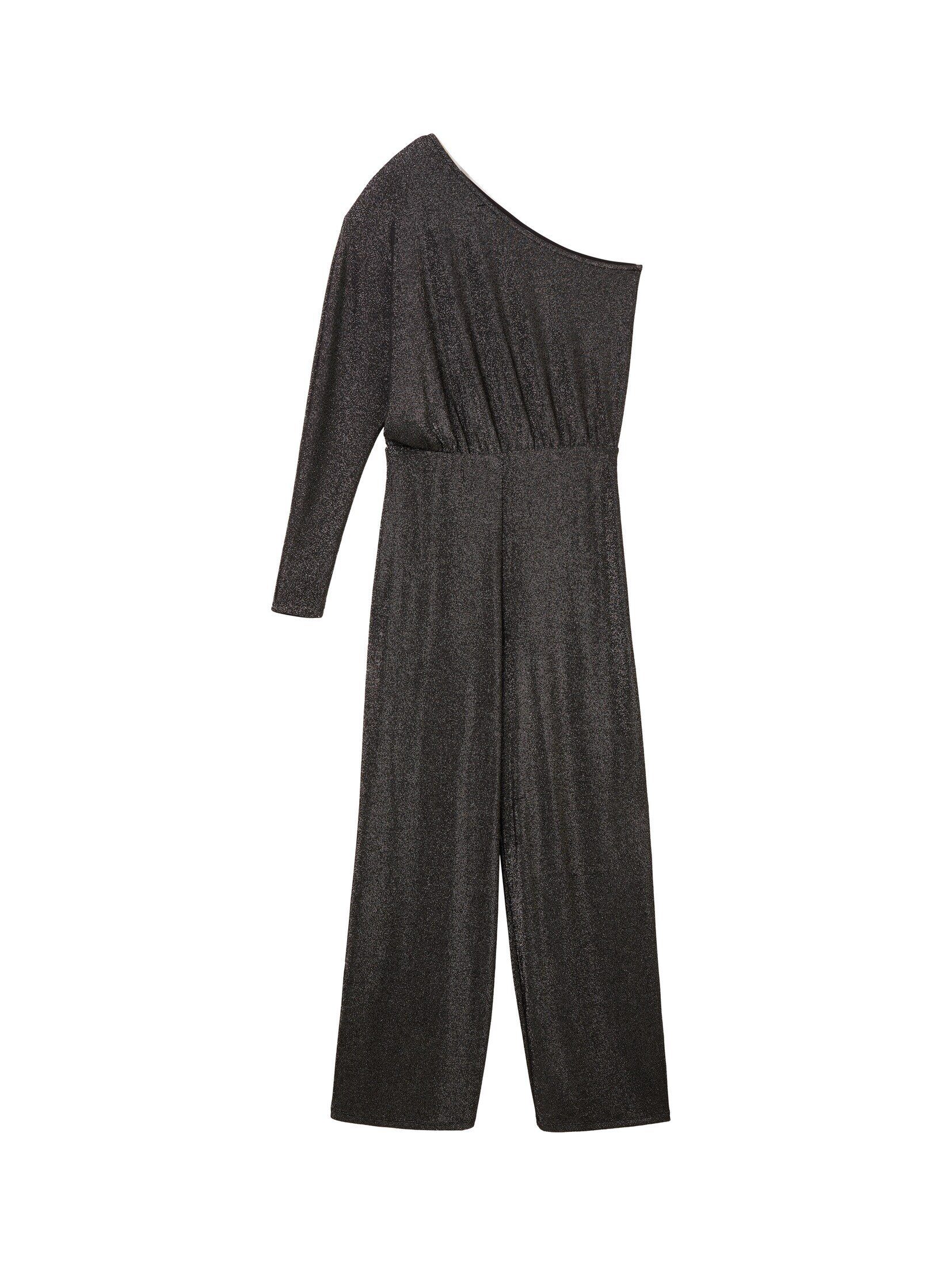 TOM TAILOR Denim Jumpsuit One-Shoulder Jumpsuit mit Glitzerprint