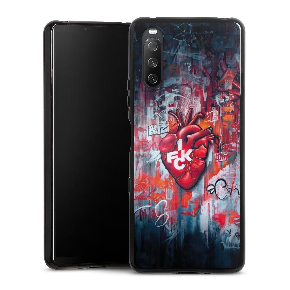 DeinDesign Handyhülle 1. FCK Herz 1. FC Kaiserslautern 1.FCK Herz, Sony Xperia 10 III Silikon Hülle Bumper Case Handy Schutzhülle