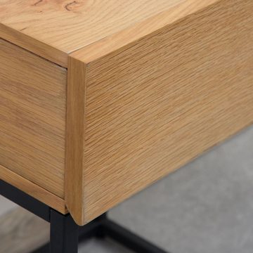 Terra Home Beistelltisch Nachttisch Lykke mit Schublade - Braun-Schwarz, Holz, 40x35x50 cm, (1-St), schmal, modern, klein - Nachtschrank