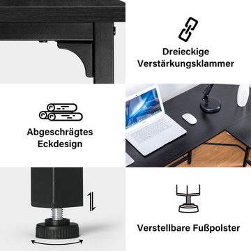 LUCKRACER Schreibtisch Eckschreibtisch Winkelschreibtisch L-förmiger Computertisch (Set, 1 Tisch), für Arbeitszimmer/Büro/Zuhause/Spiele, 50 kg Belastbarkeit