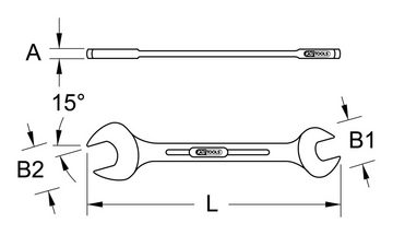 KS Tools Maulschlüssel, Doppelmaulschlüssel, 27 x 32 mm