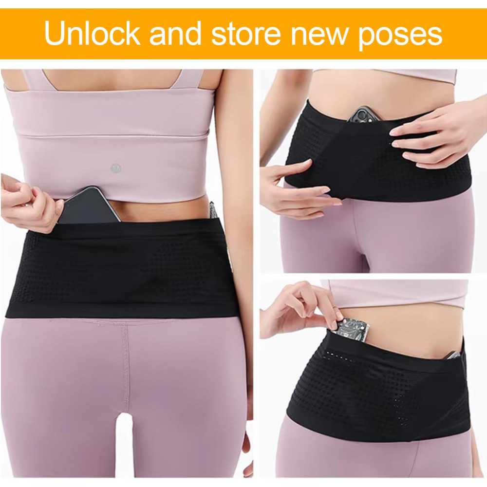 Blusmart Bauchtasche Nahtlose unsichtbare Laufgürteltasche (LaufHüfttasche für Herren und Damen, Tragbar, elastisch), Für Fitnessstudio, Fitness, Marathon – Bild 2 von 5