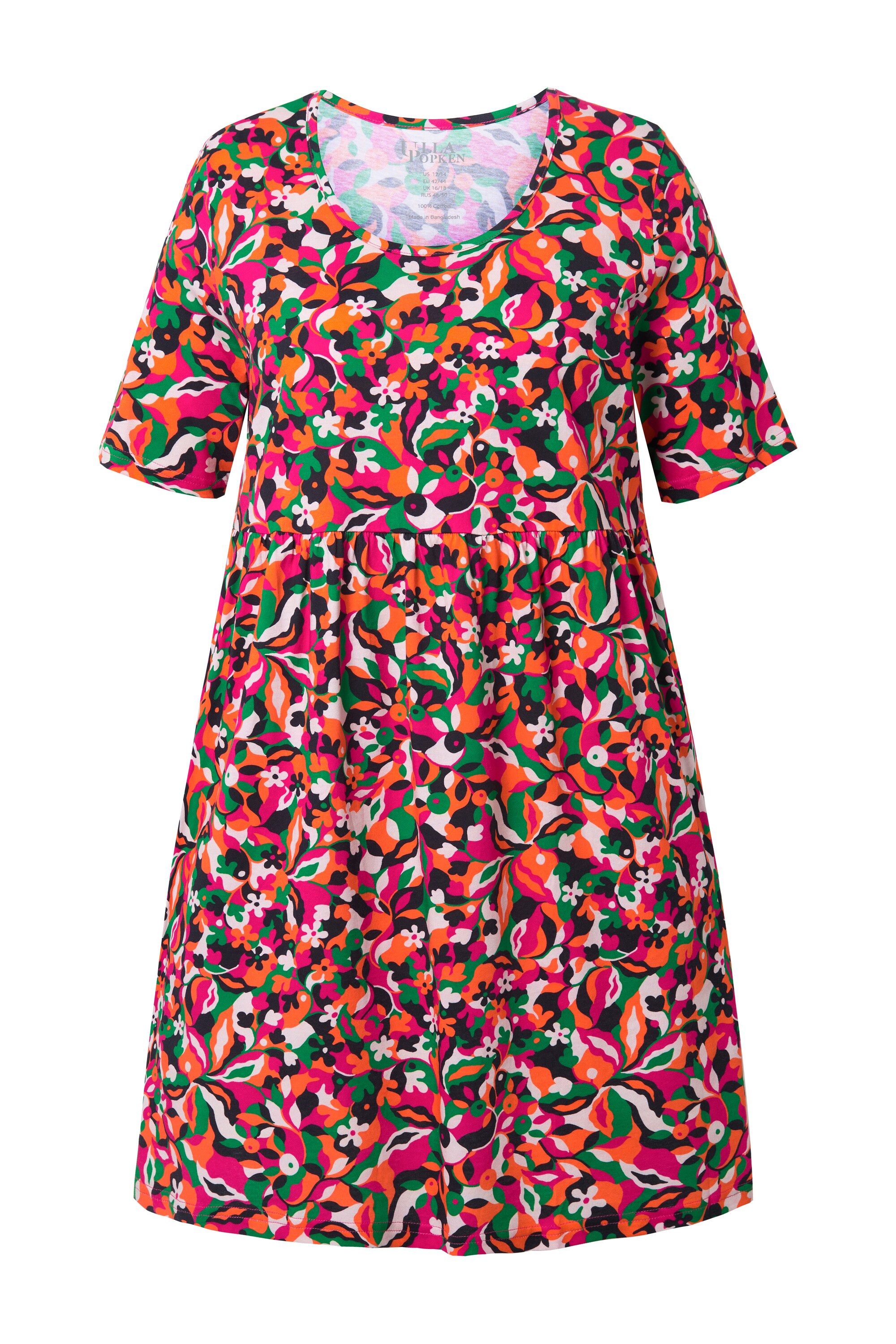 Ulla Popken Longshirt Longshirt Empirenaht A-Linie Rundhals Halbarm günstig online kaufen