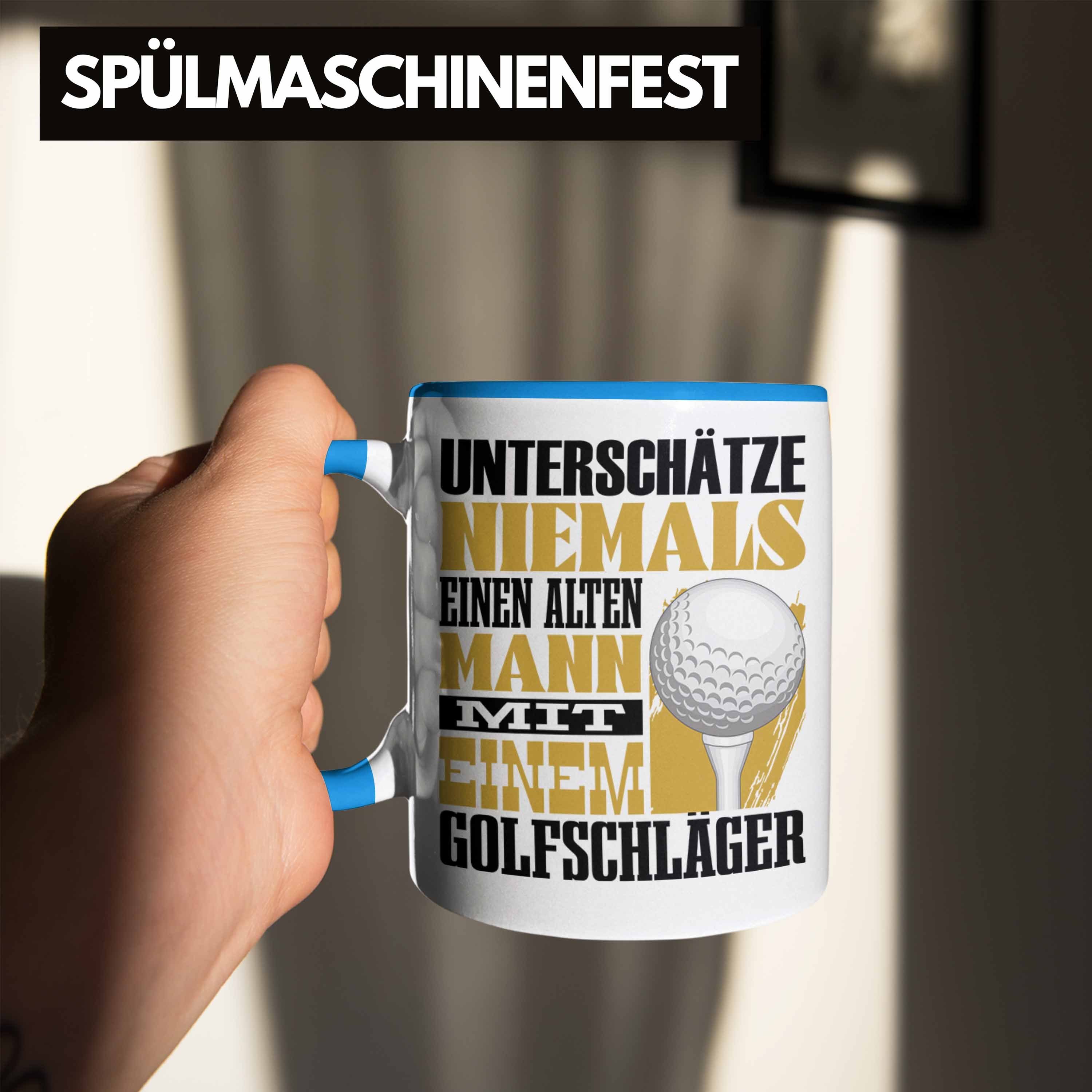 Tasse Trendation Ni für Tasse Blau Spruch Unterschätze Geschenk Lustiger Golfspieler Golfer