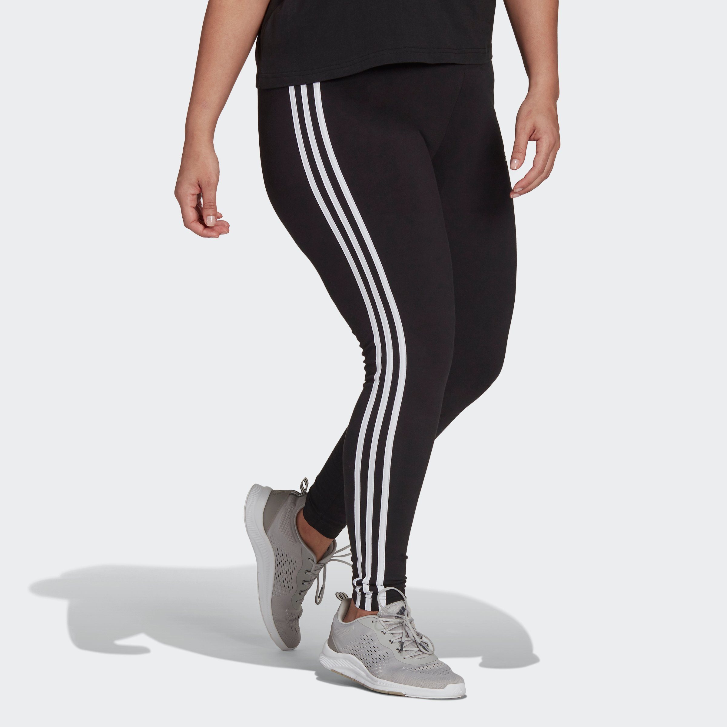 adidas Sportswear Black TIGHT White 3STREIFEN / (1-tlg) ESSENTIALS Leggings