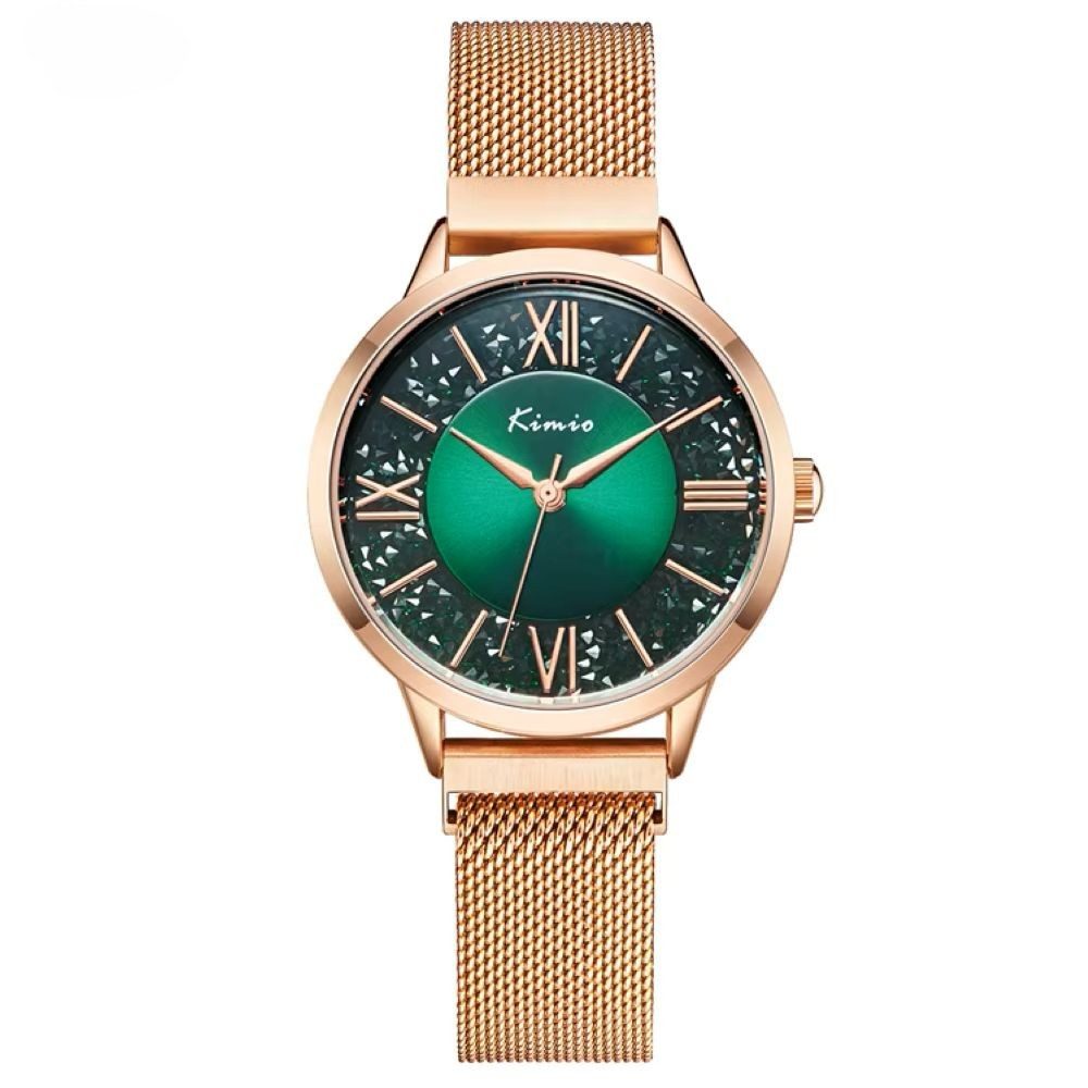 Tidy Quarzuhr KIMIO Damenuhr Grün Set – Roségold mit Armband und Geschenksc günstig online kaufen