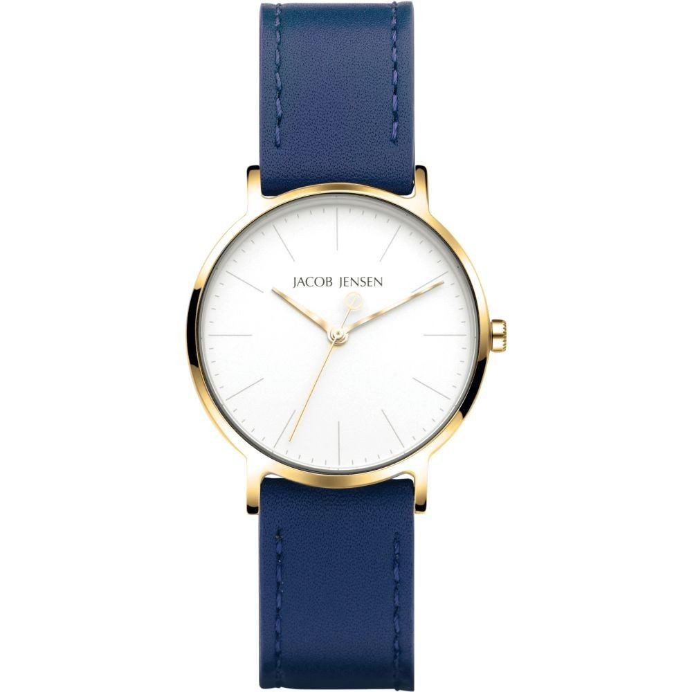 Titanuhr JACOB JENSEN Damen Armbanduhr TIMELESS NORDIC 176 goldfarbend D. 32 mm