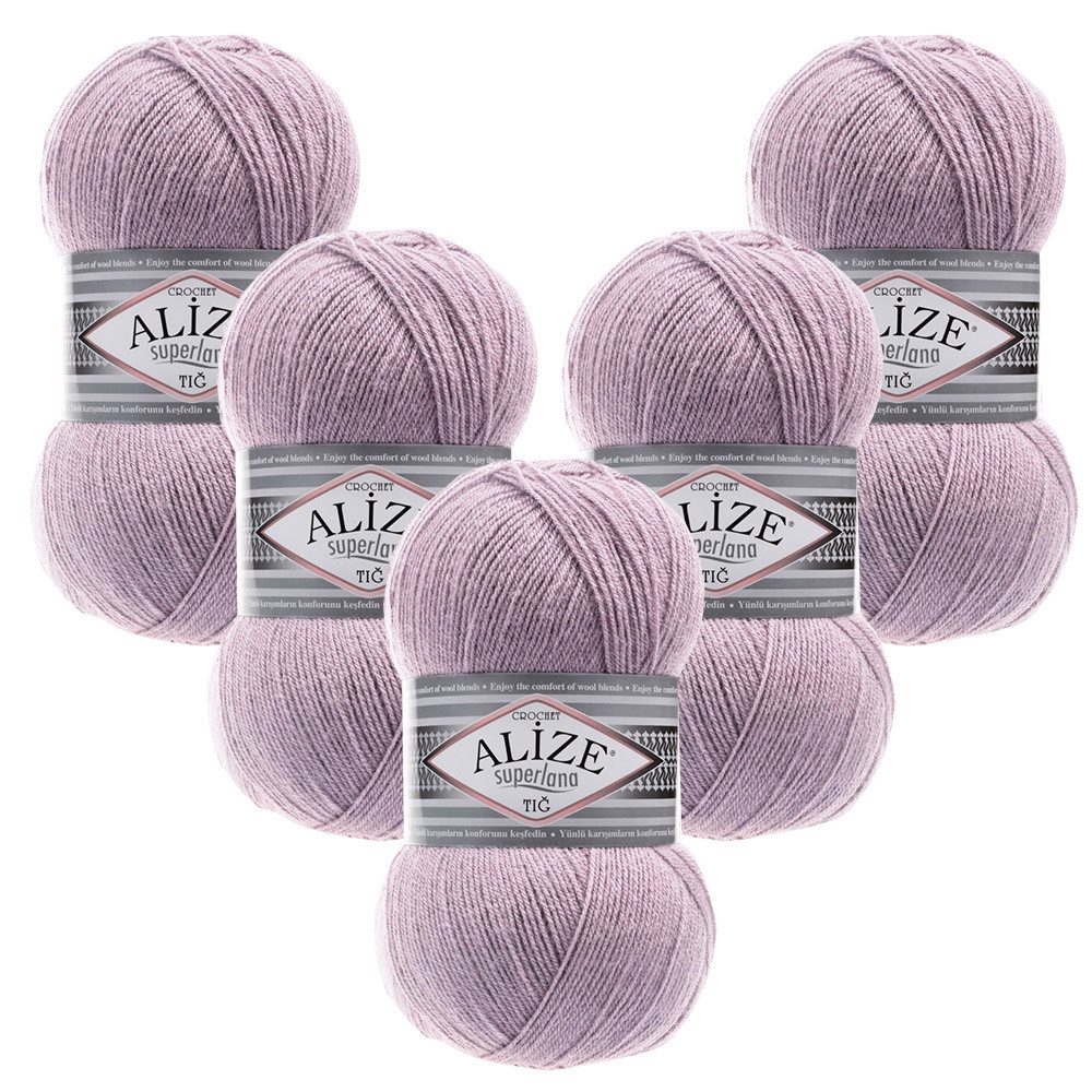 Alize 5 x ALIZE Superlana Tig Häkelwolle, 570 m, Handstrickgarn, Fein,Häkeln,Stricken