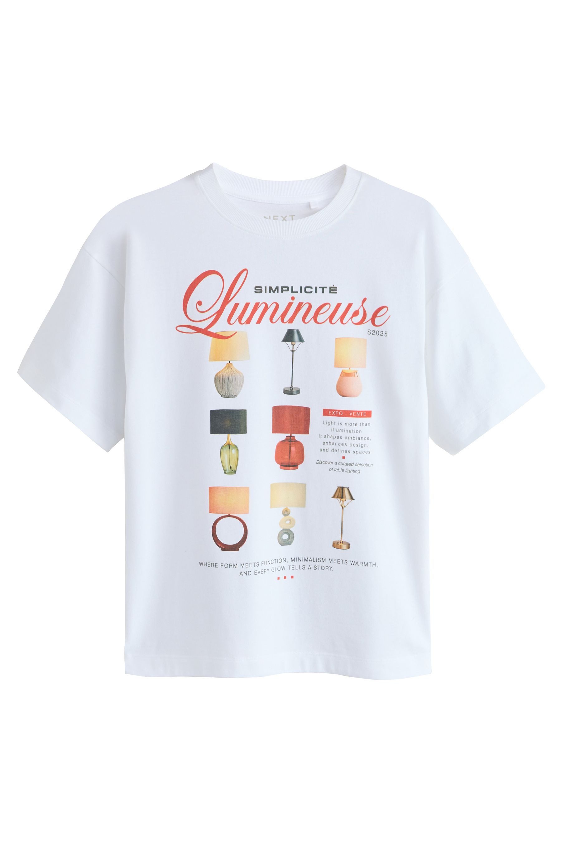 Next T-Shirt Rundhals-T-Shirt mit Grafikprint, Lampen (1-tlg)