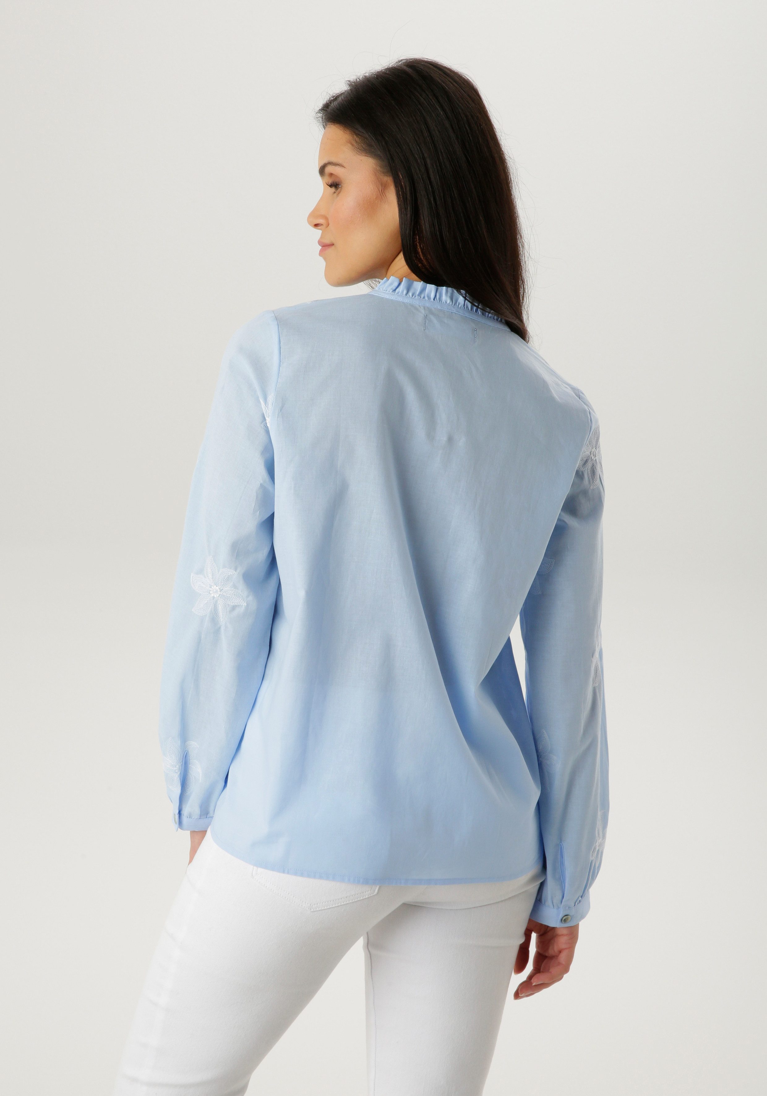 Aniston SELECTED Schlupfbluse mit aufwendiger Allover-Stickerei und Rüschen günstig online kaufen