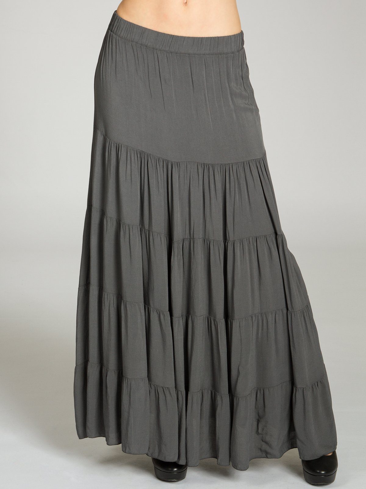 Caspar Faltenrock RO020 langer eleganter Damen Maxi Sommer Rock Maxirock - günstig online kaufen