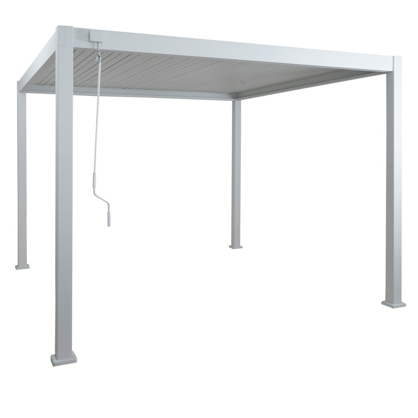 Endo-Moebel Pergola Alu Pergola 3x3m Lamellendach Pavillon 10x10cm Gestell Lamellenpergola