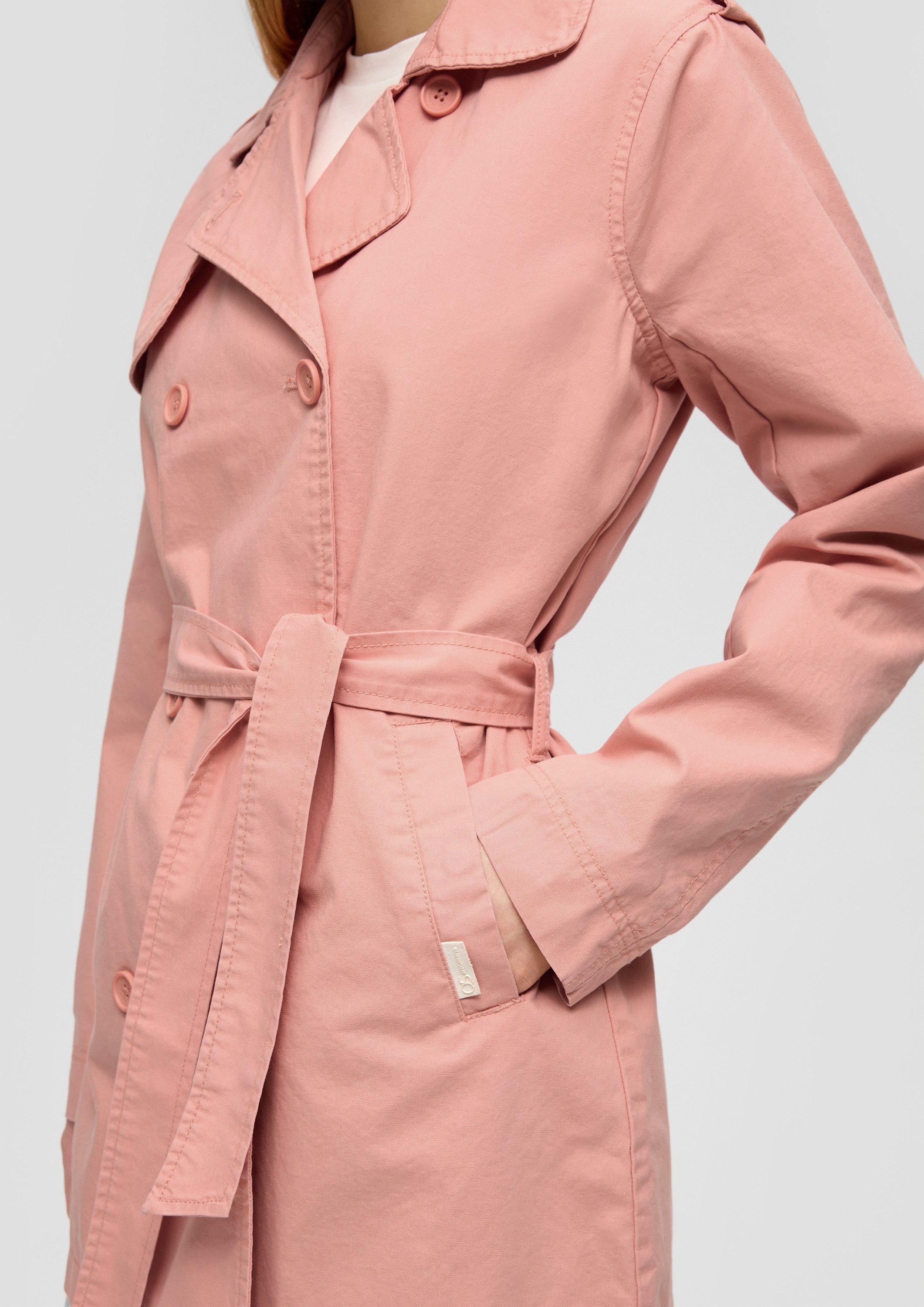 QS Trenchcoat Outdoor-Jacke Trenchcoat mit Bindegürtel