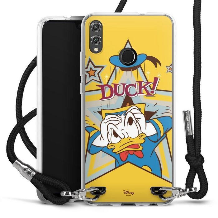 DeinDesign Handyhülle Donald Duck Disney Offizielles Lizenzprodukt DUCK! Huawei Honor 8X Handykette Hülle mit Band Case zum Umhängen