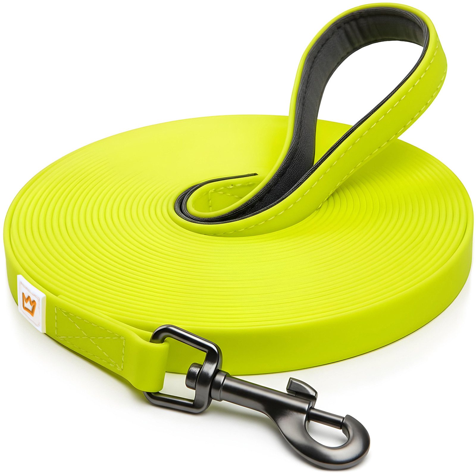 Rudelkönig Schleppleine PVC Schleppleine für Hunde mit Griffpolsterung, Robuste Hundeleine, PVC (1-tlg), Wetterfeste Schleppleine mit Handschlaufe, Verschiedene Längen