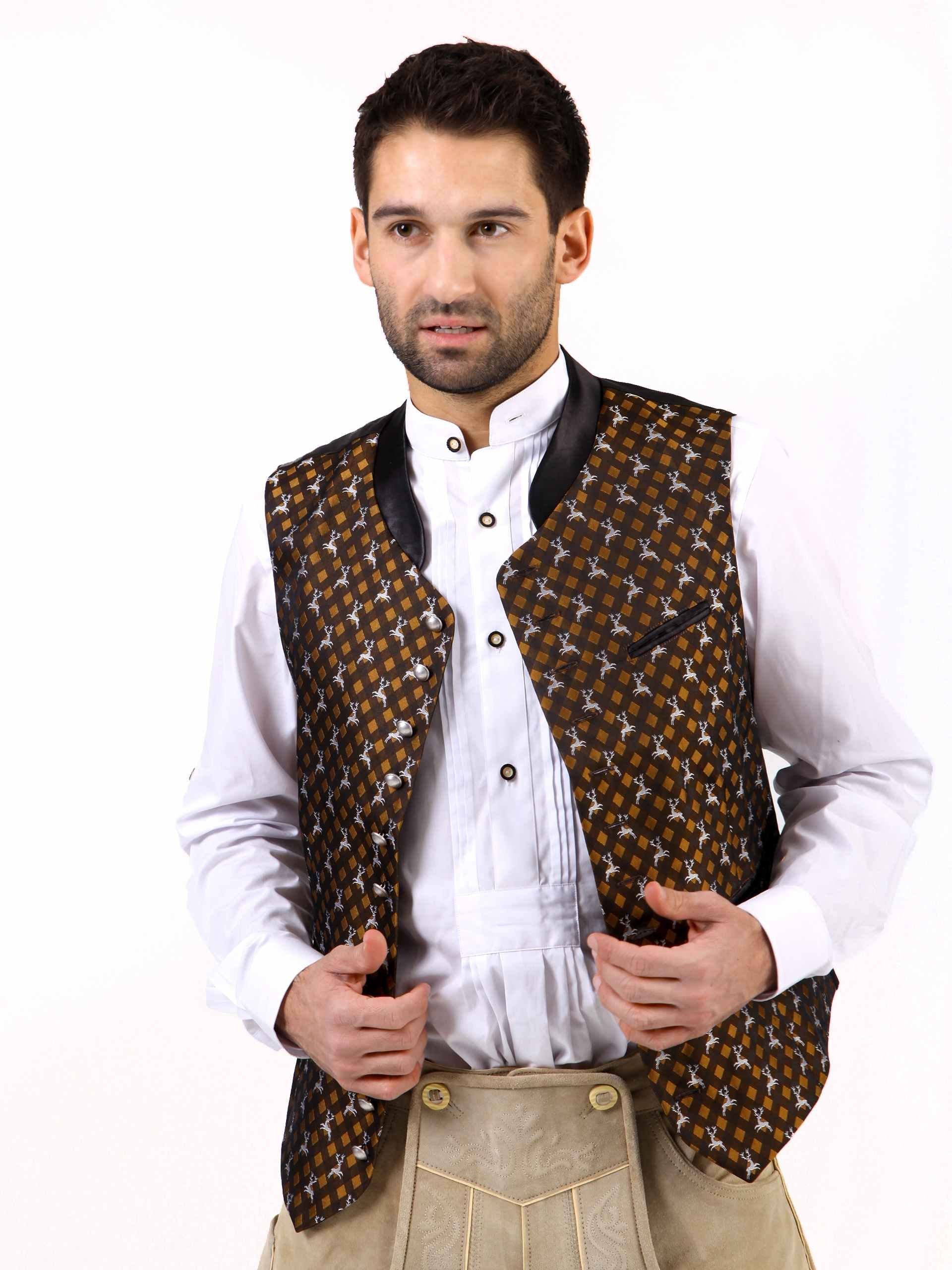 Almbock Trachtenweste Trachtengilet Toni (1-tlg) braun günstig online kaufen