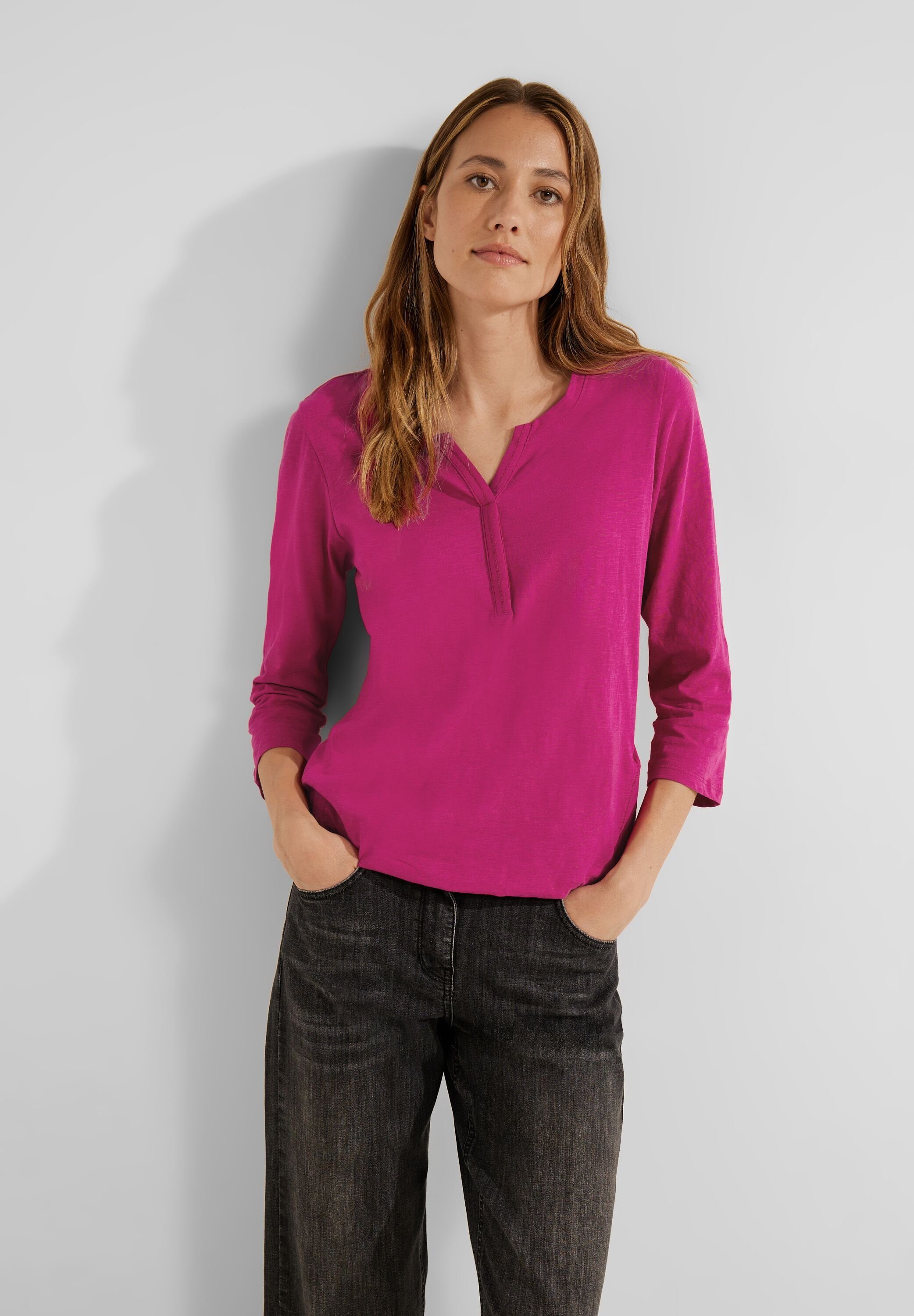 Cecil 3/4-Arm-Shirt mit 3/4 Ärmeln cool pink | Rundhalsshirts