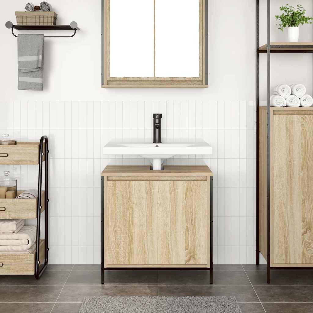 vidaXL Badezimmerspiegelschrank Waschbeckenunterschrank Sonoma-Eiche 60x34, günstig online kaufen